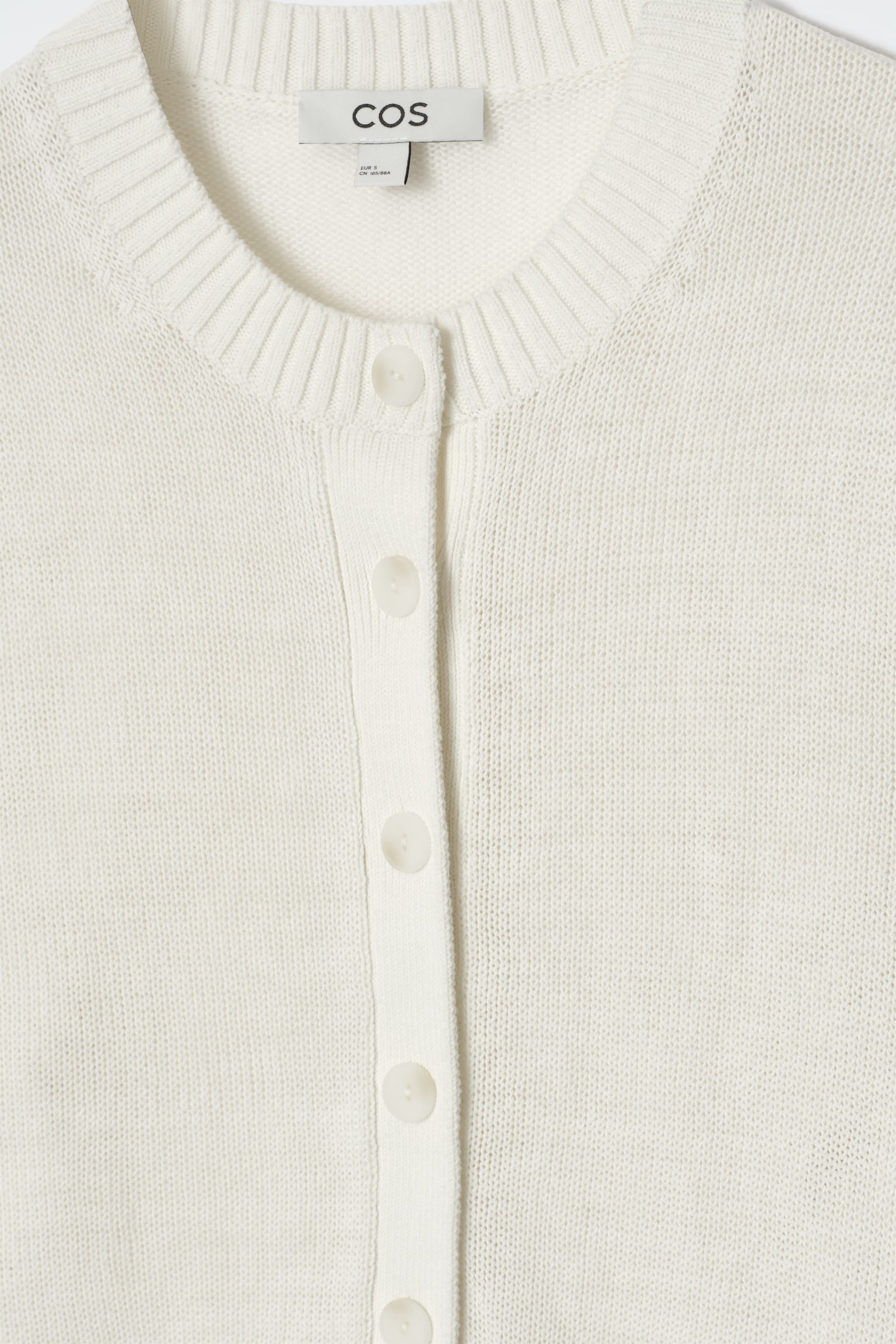 KNITTED LINEN CARDIGAN - IVORY/PINK - 5