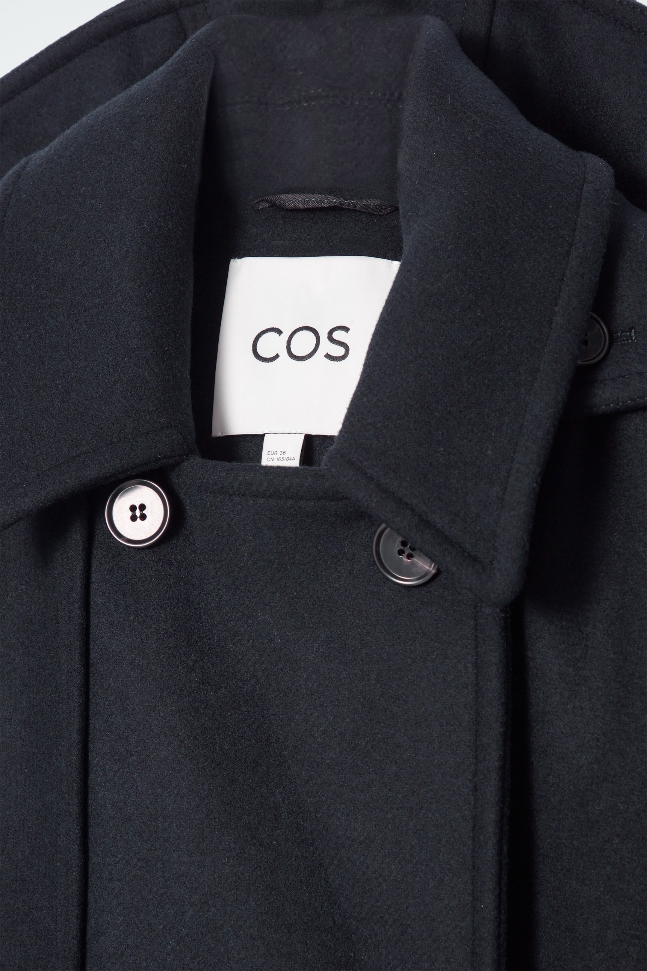 View larger image: HOODED WOOL DUFFLE COAT - NAVY - Ladies | H&M GB 2