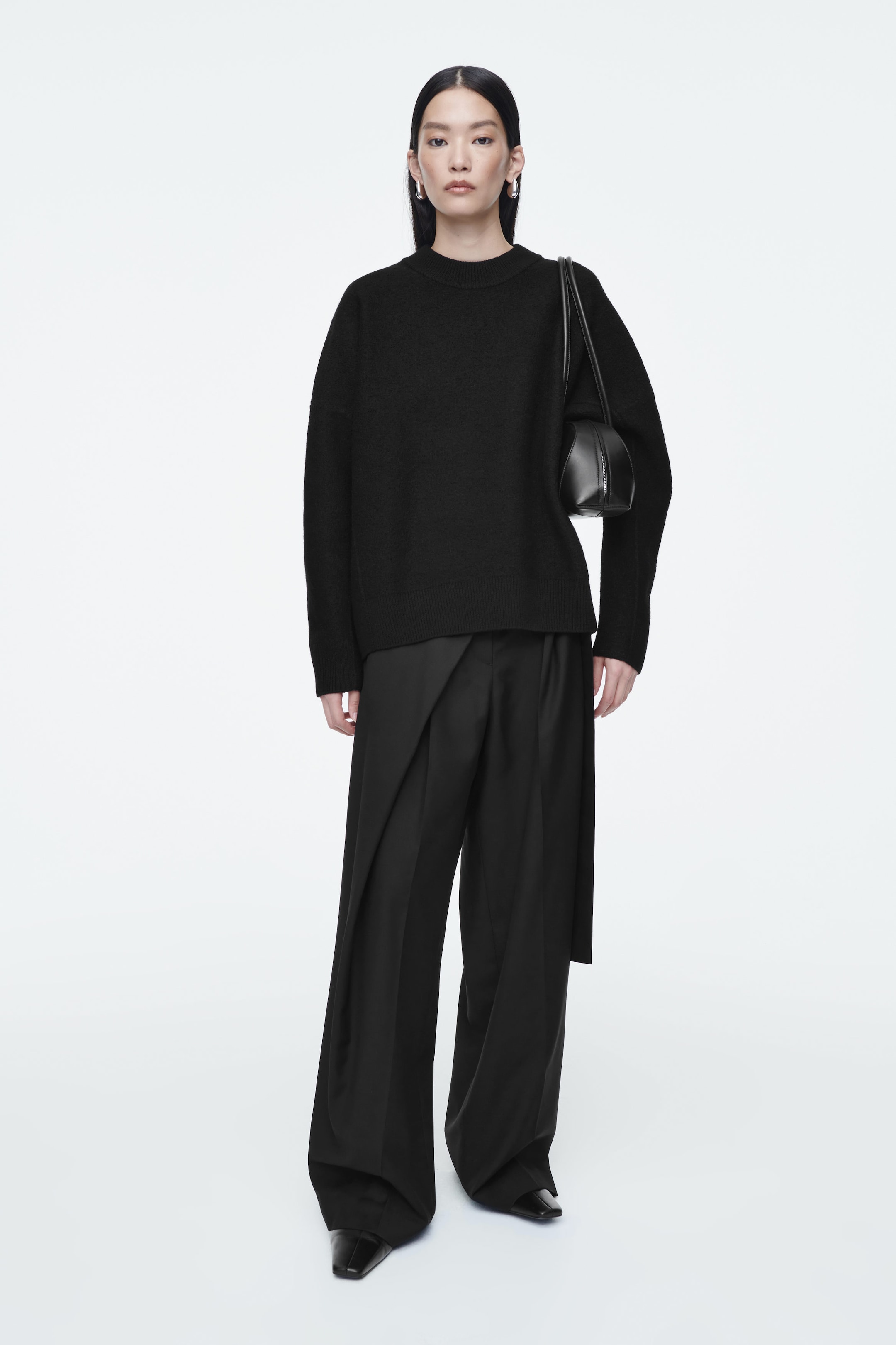 DROPPED-SHOULDER BOILED-WOOL JUMPER