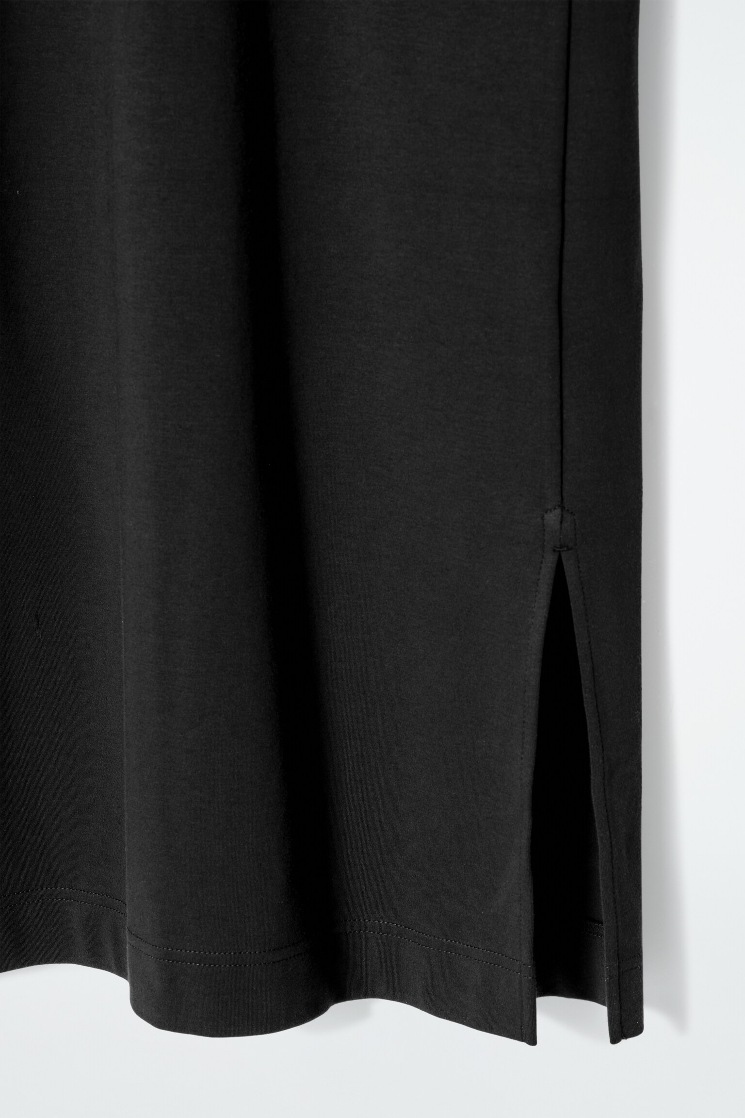 VESTIDO MIDI RECTO DE ALGODÓN - NEGRO/AZUL MARINO / A RAYAS - 4