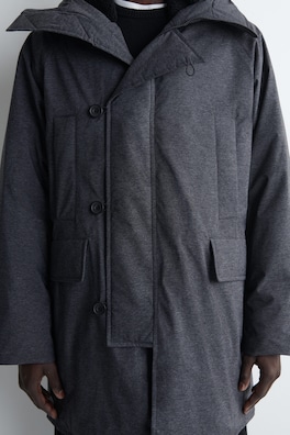 TECHNICAL HOODED DOWN PARKA — DARK GRAY 5