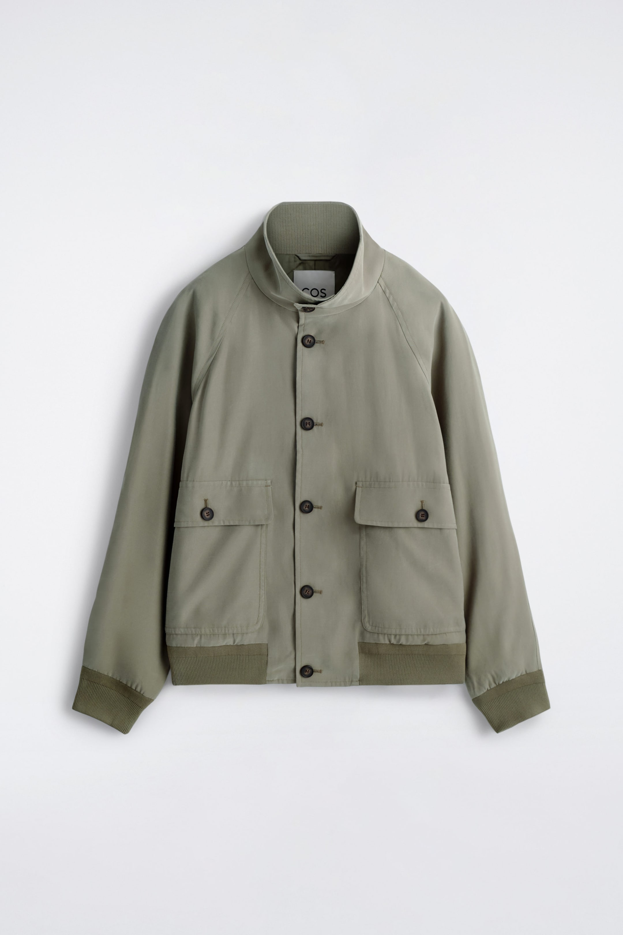 FUNNEL-NECK TWILL BLOUSON JACKET