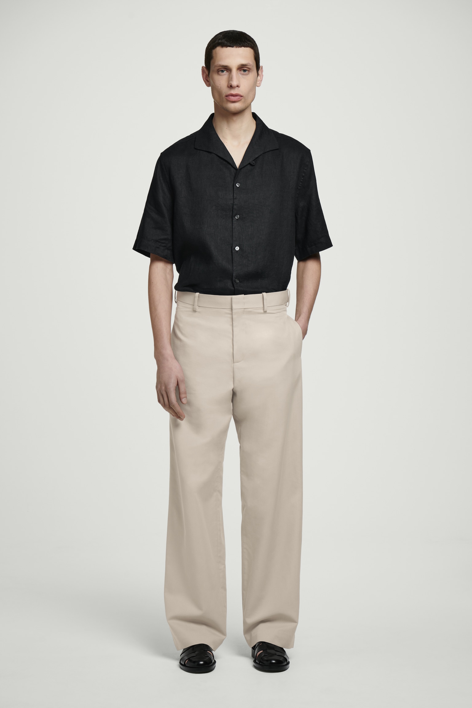 CAMISA DE LINO DE MANGA CORTA - NEGRO/BLANCO/BEIGE/SIN TEÑIR/BLANCO / AZUL / ESTAMPADO - 6