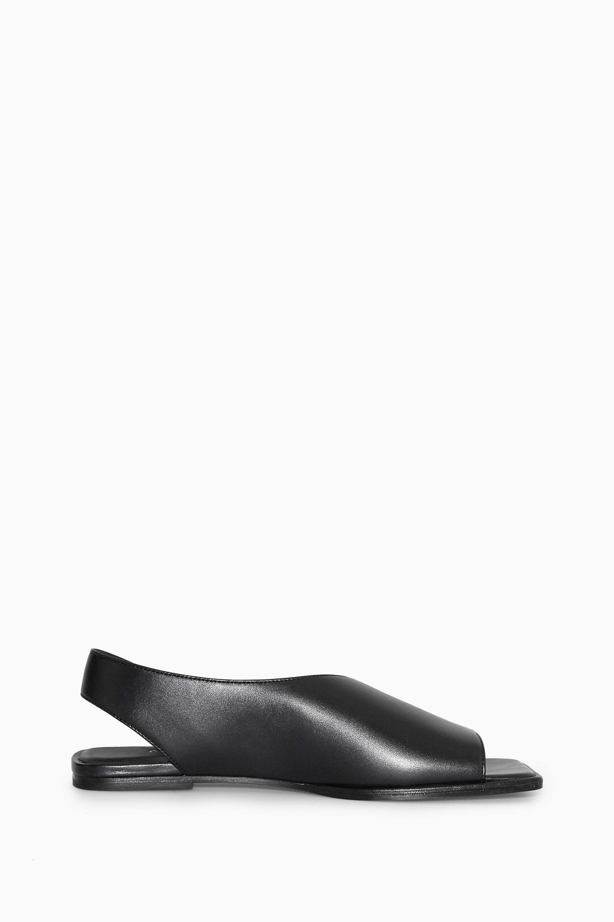 LEATHER SLINGBACK SANDALS - BLACK | COS