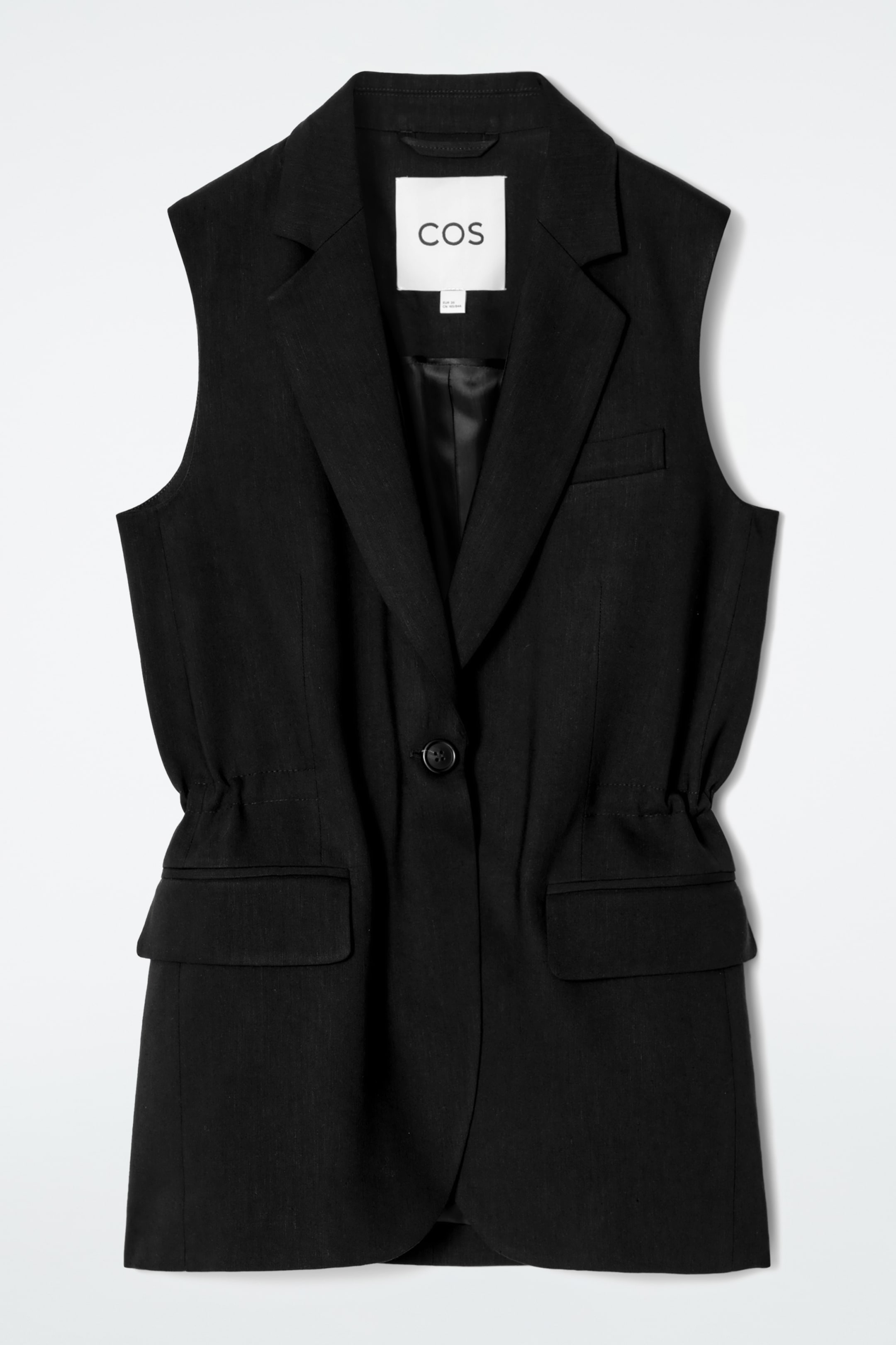 Ingrandisci l'immagine: SLIM LINEN WAISTCOAT - BLACK - DONNA | H&M CH 6