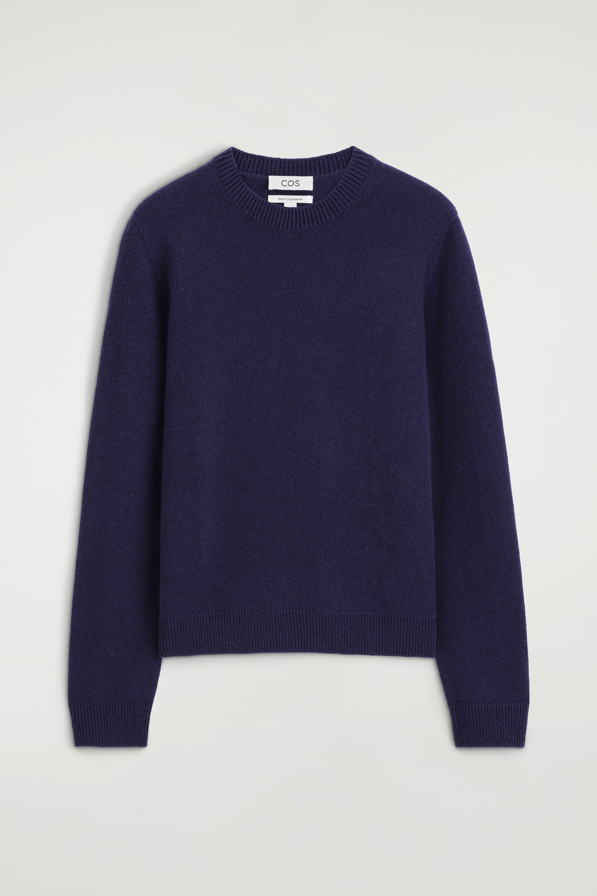 PULL À COL ROND EN CACHEMIRE - BLEU MARINE/GRIS CLAIR