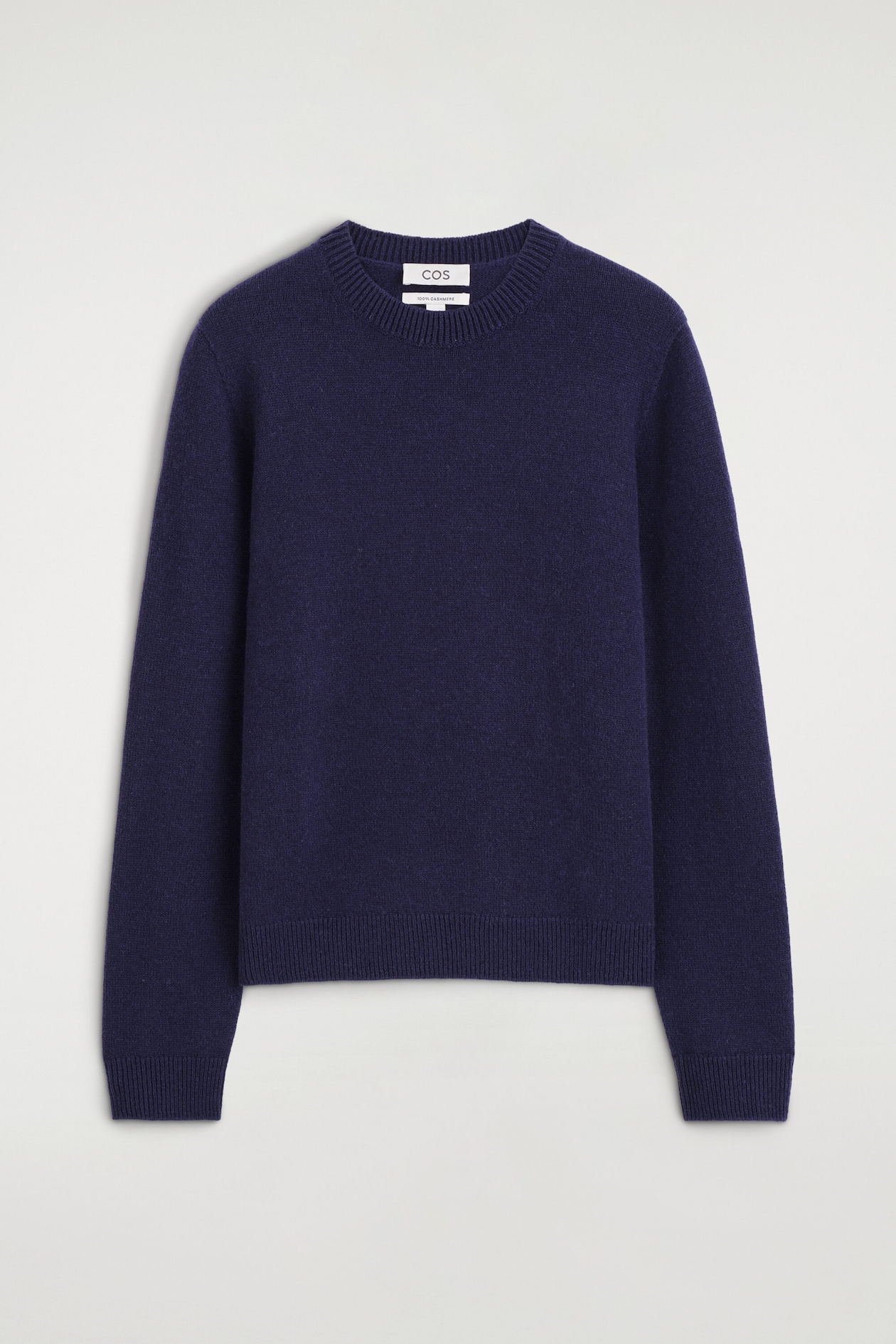 PURE CASHMERE CREW-NECK SWEATER — NAVY