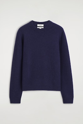 PURE CASHMERE CREW-NECK SWEATER — NAVY 9