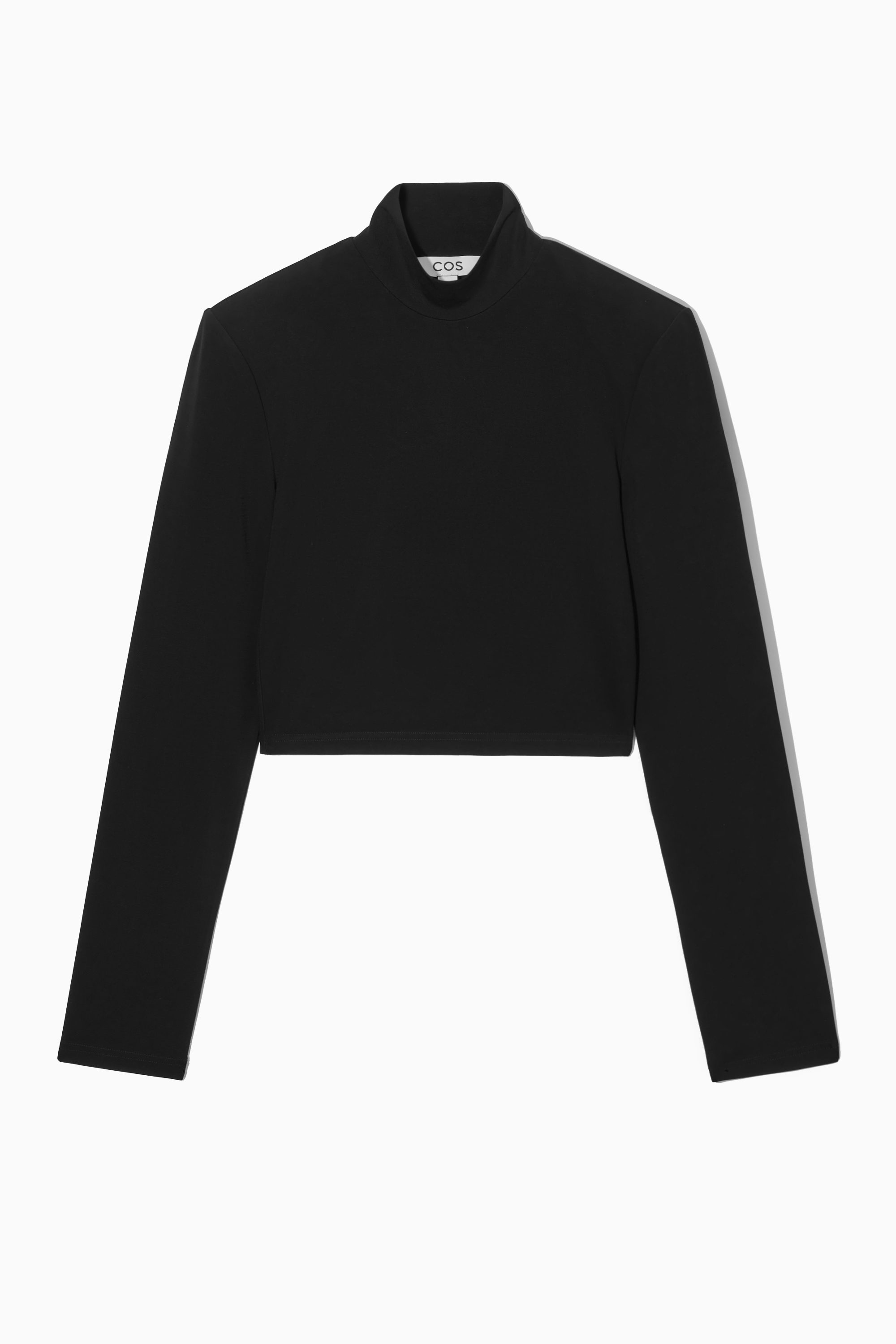 POWER-SHOULDER CROPPED TOP - BLACK | COS