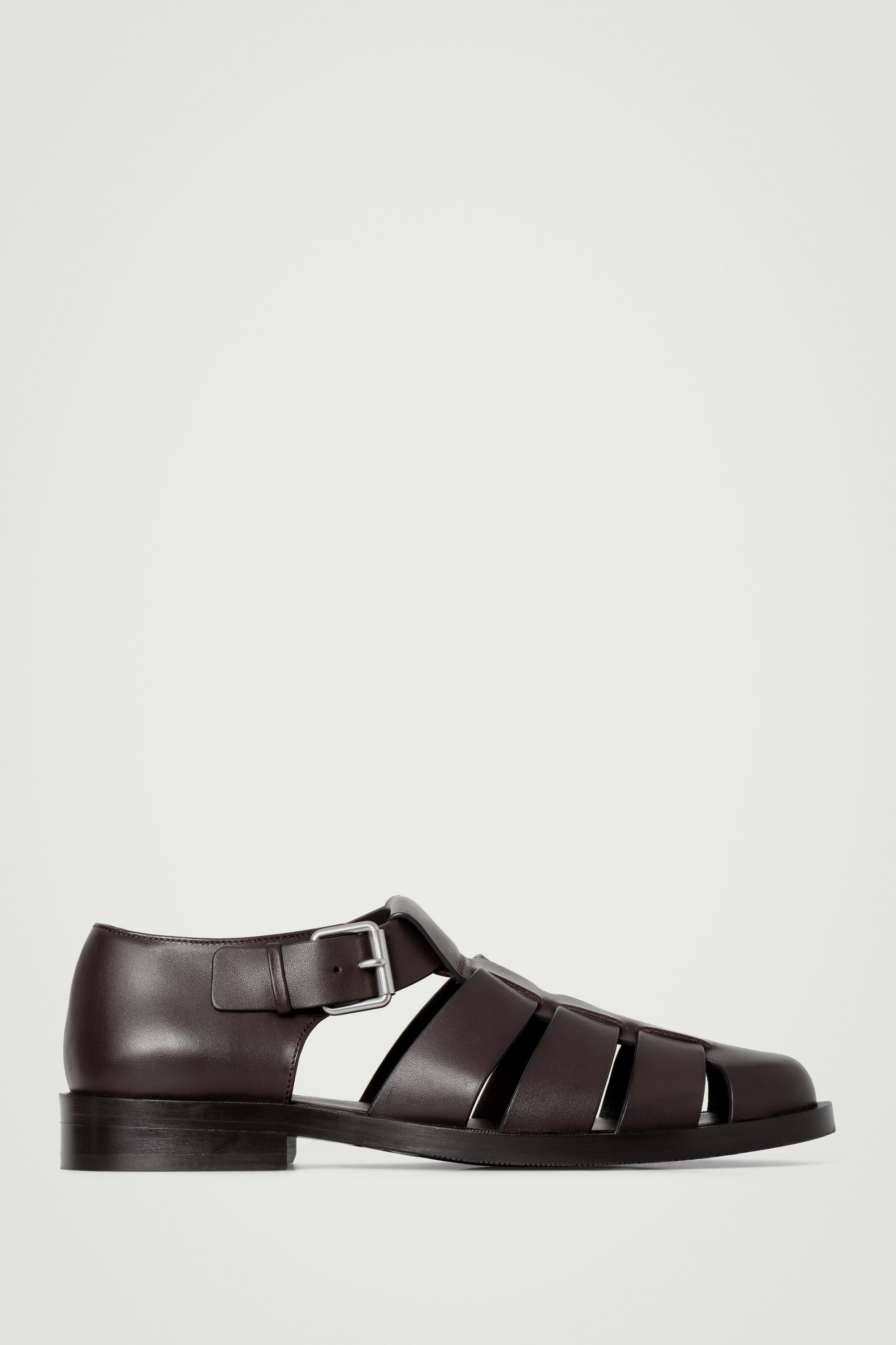 LEATHER FISHERMAN SANDALS - DARK BROWN | COS
