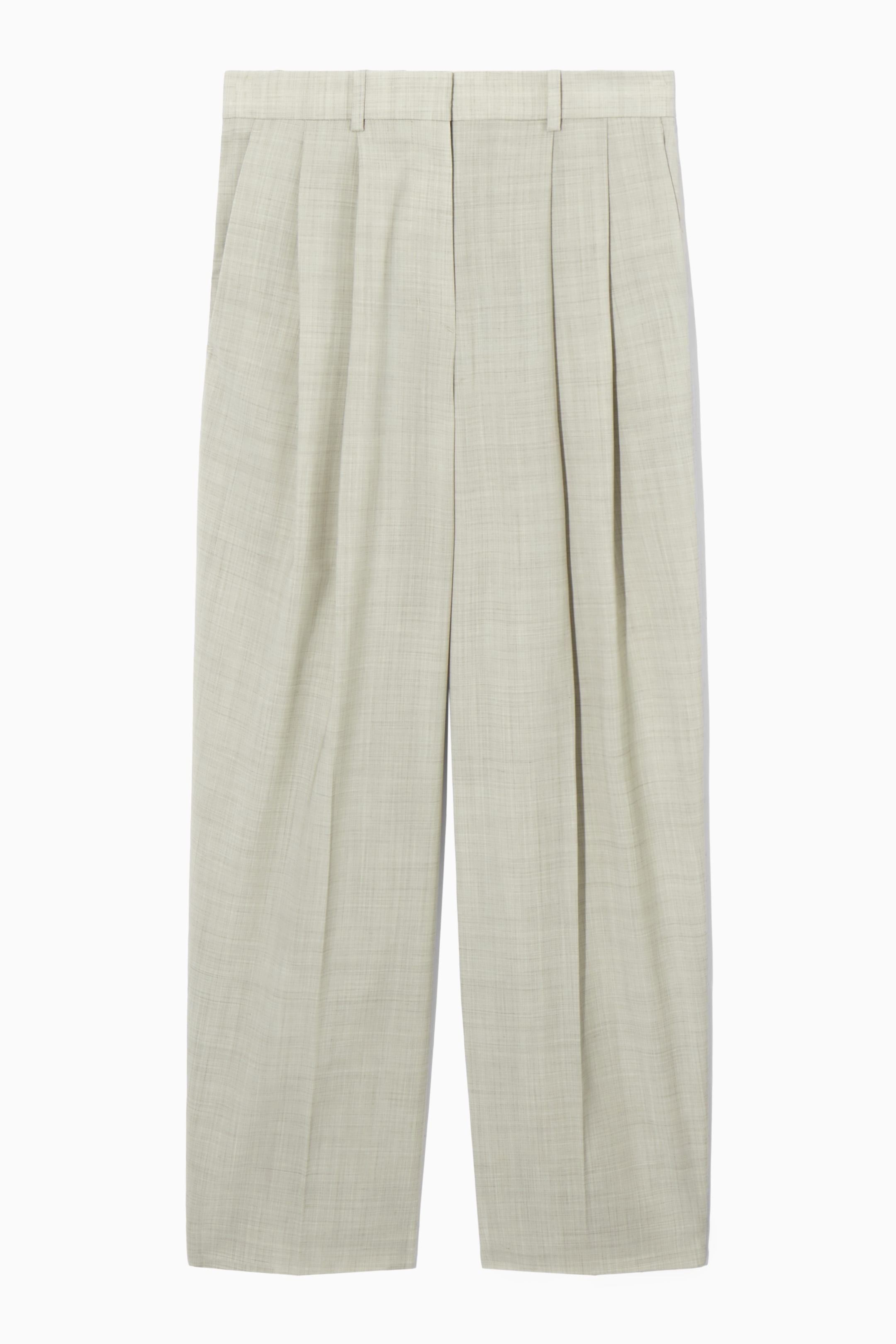 Agrandir l'image: PANTALON DE TAILLEUR LARGE EN LAINE DÉCONTRACTÉ - BEIGE CLAIR - FEMME | H&M CH 1