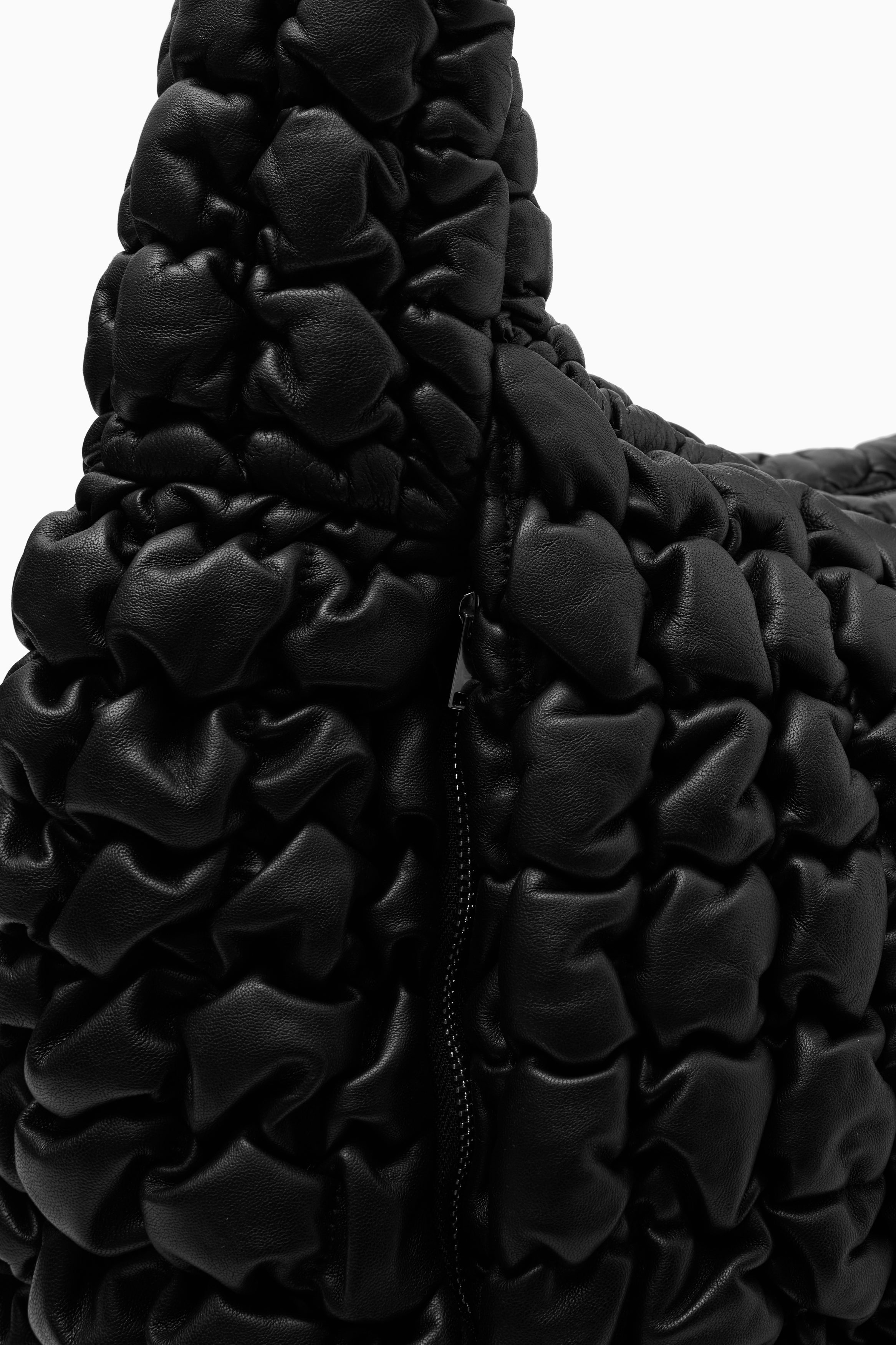 QUILTED OVERSIZED CROSSBODY BAG - LEATHER - BLACK | COS