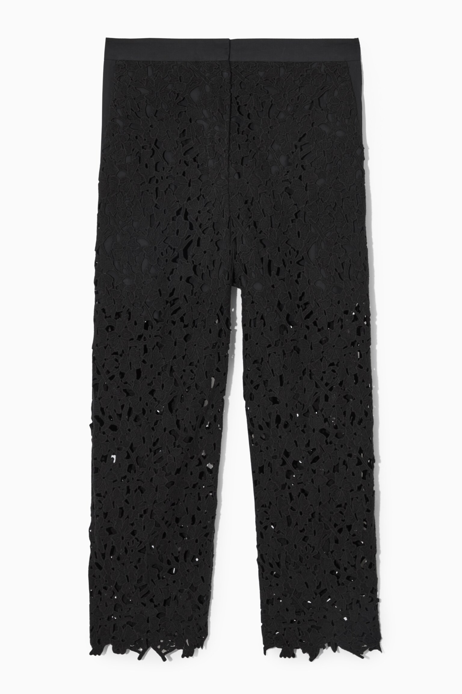 PANTALON BARREL BRODERIE ANGLAISE - NOIR - 1