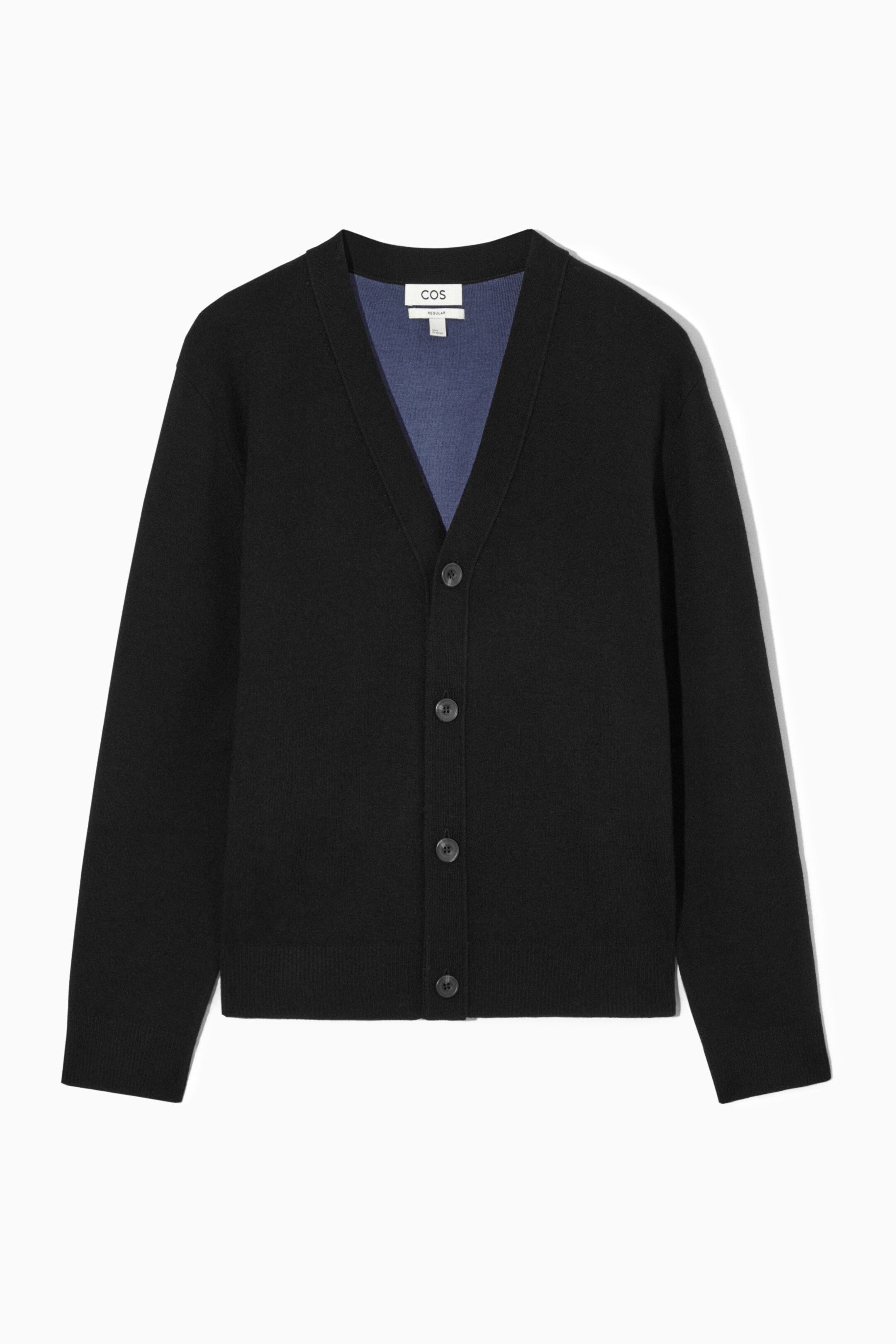 View larger image: DOUBLE-FACED MERINO WOOL CARDIGAN - BLACK - Men | H&M GB 1