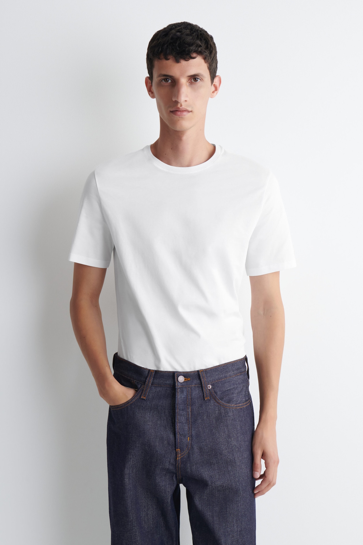3-PACK COTTON CREW-NECK T-SHIRTS — WHITE