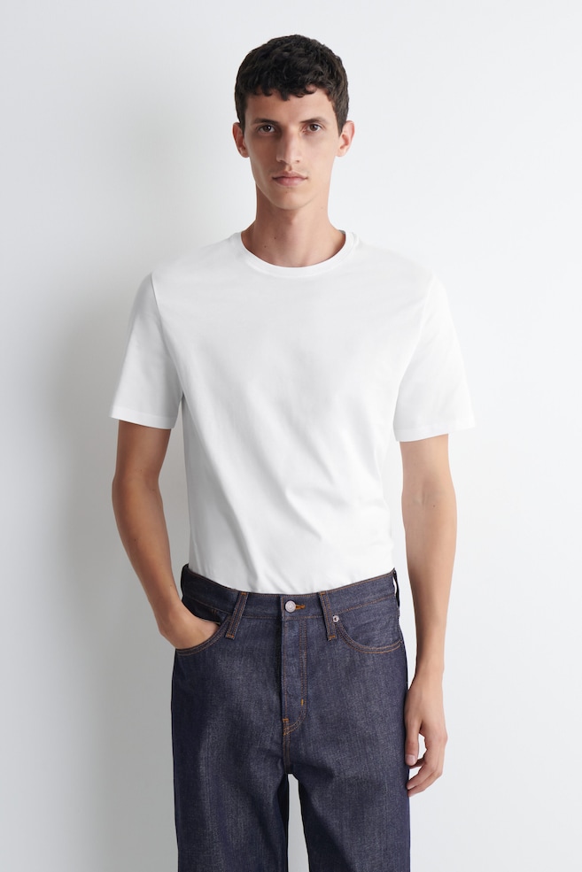 3-PACK COTTON CREW-NECK T-SHIRTS — WHITE