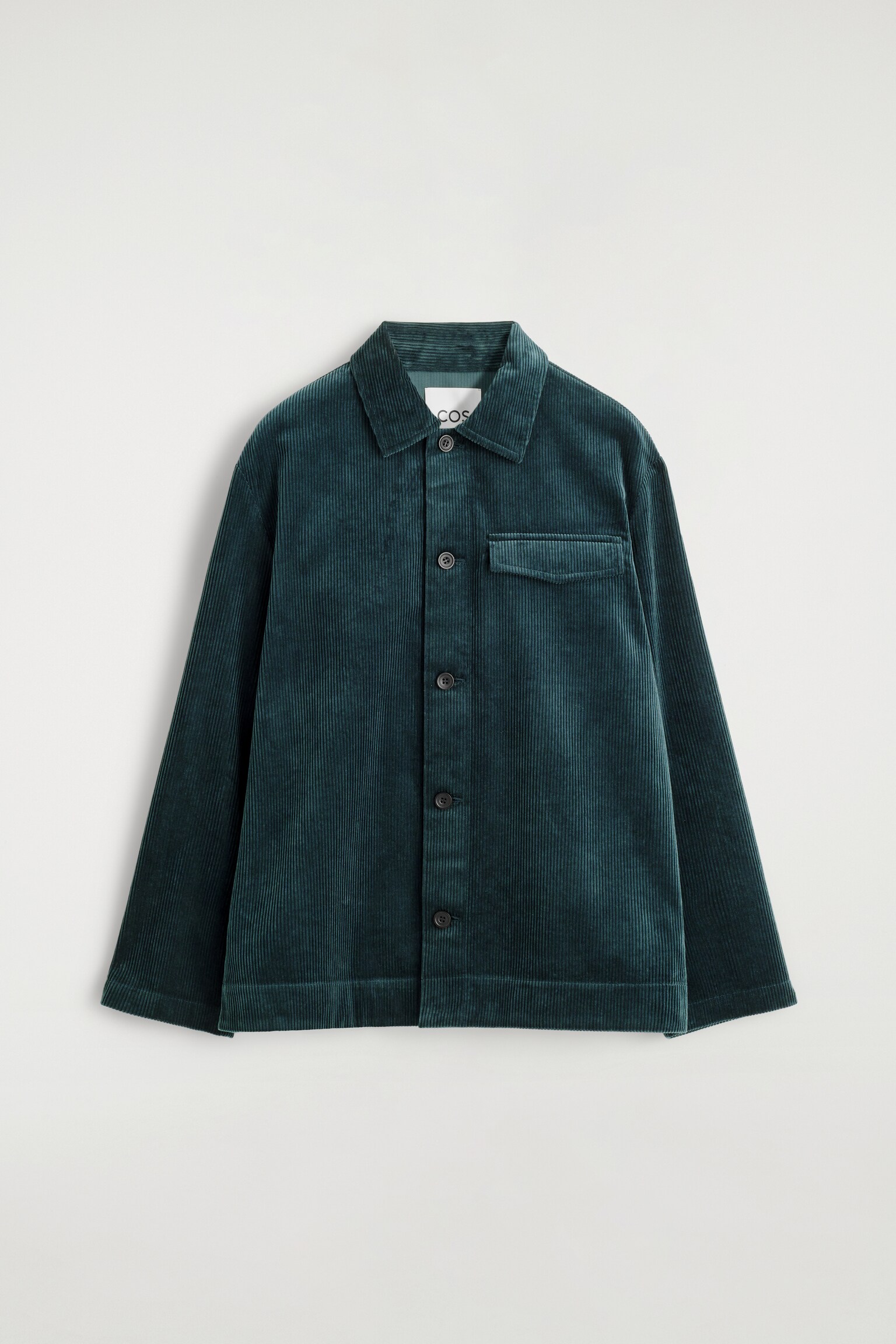 COTTON-CORDUROY OVERSHIRT - DARK TURQUOISE/BLACK - 2