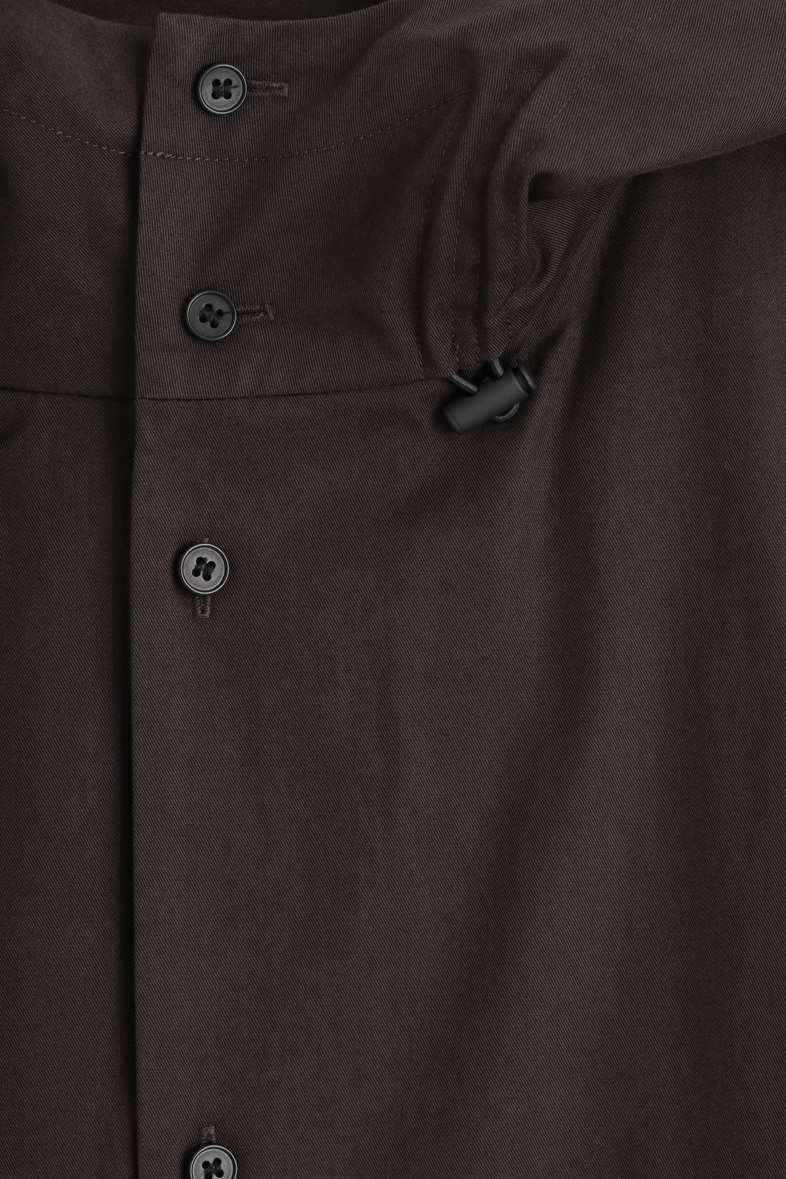 CHEMISE À CAPUCHE EN COTON - BRUN FONCÉ - 4