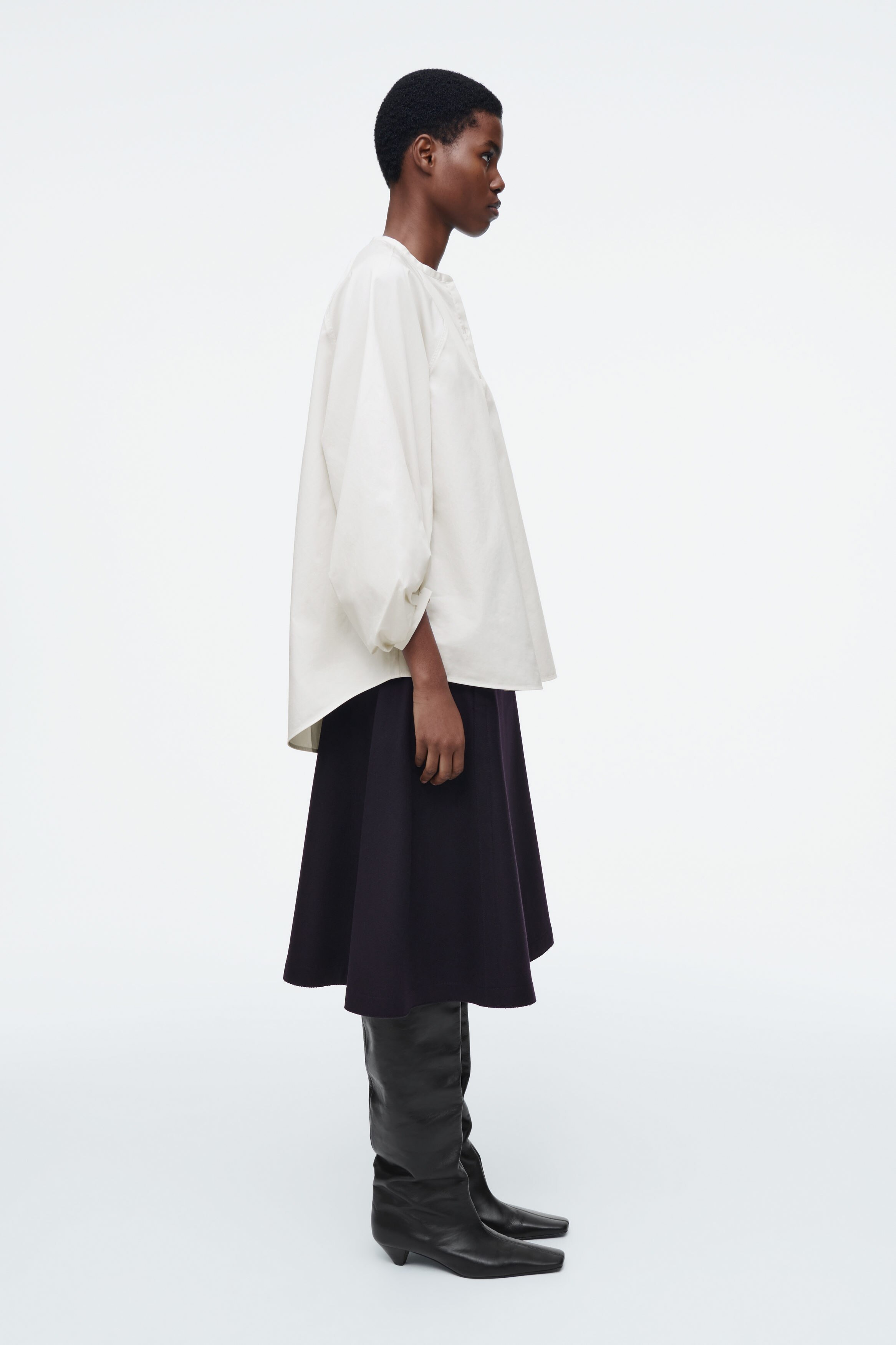 BALLOON-SLEEVE BLOUSE - WHITE | COS