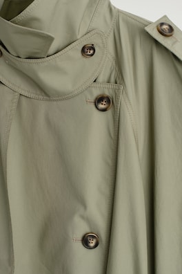 mock-NECK COTTON TRENCH COAT — LIGHT KHAKI 7