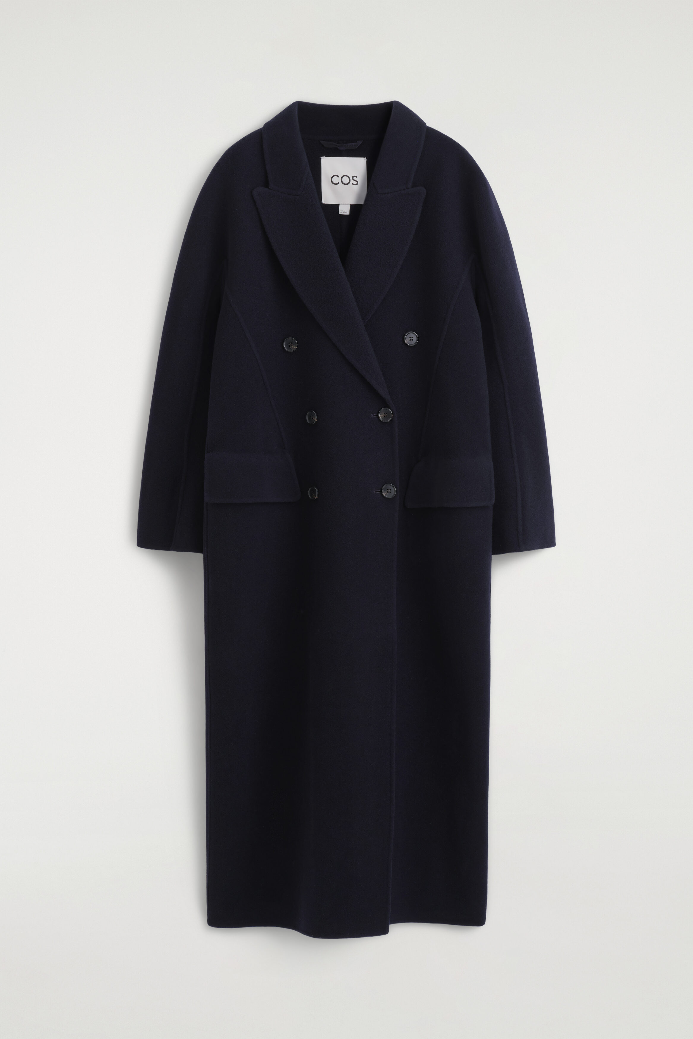 TAILORED WOOL-ZIBELINE LONG COAT - STEEL | COS US