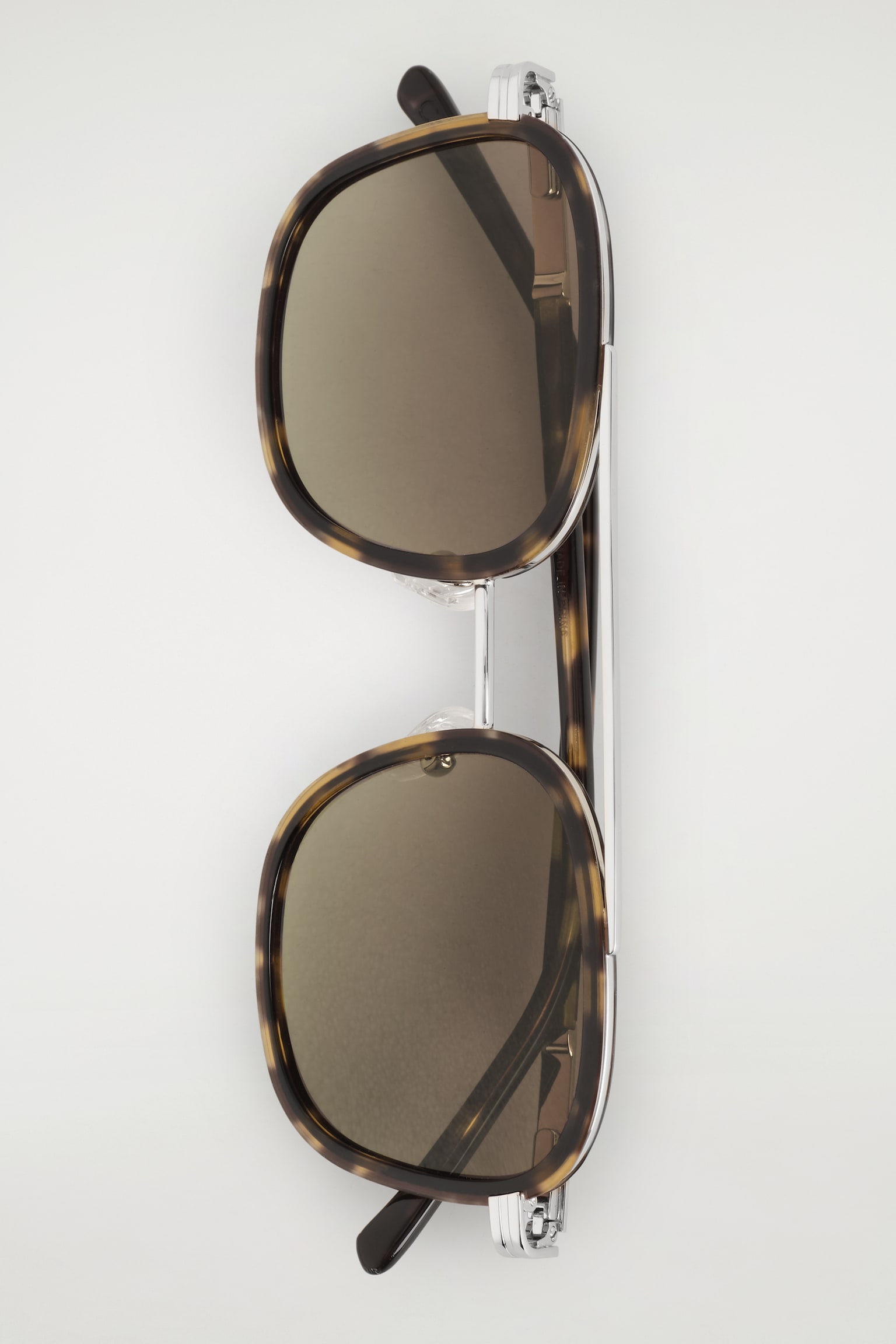 ROUND-FRAME AVIATOR SUNGLASSES - TORTOISESHELL / BROWN/KHAKI / CHARCOAL - 4