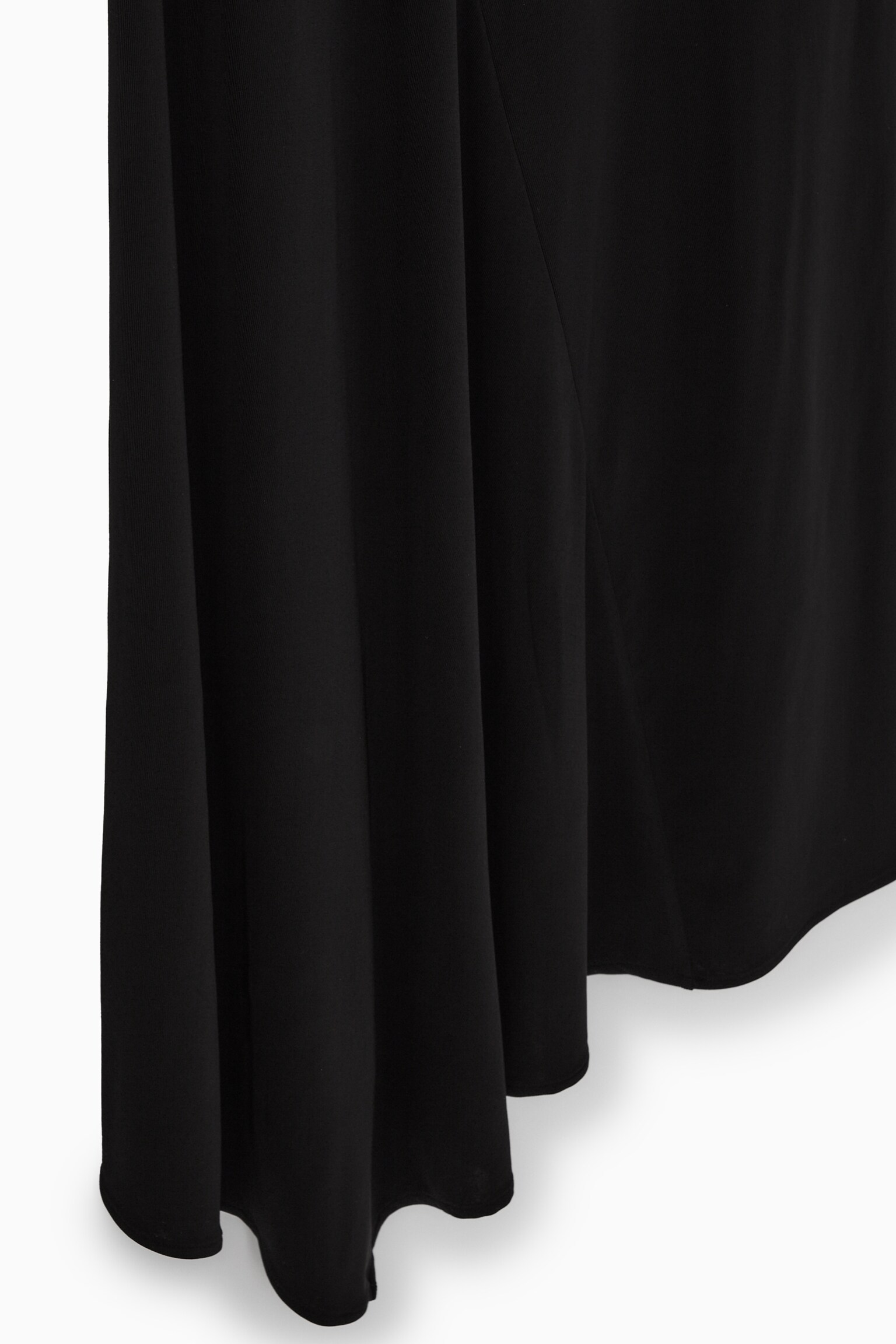 ASYMMETRIC COWL-NECK MAXI DRESS - BLACK - 2