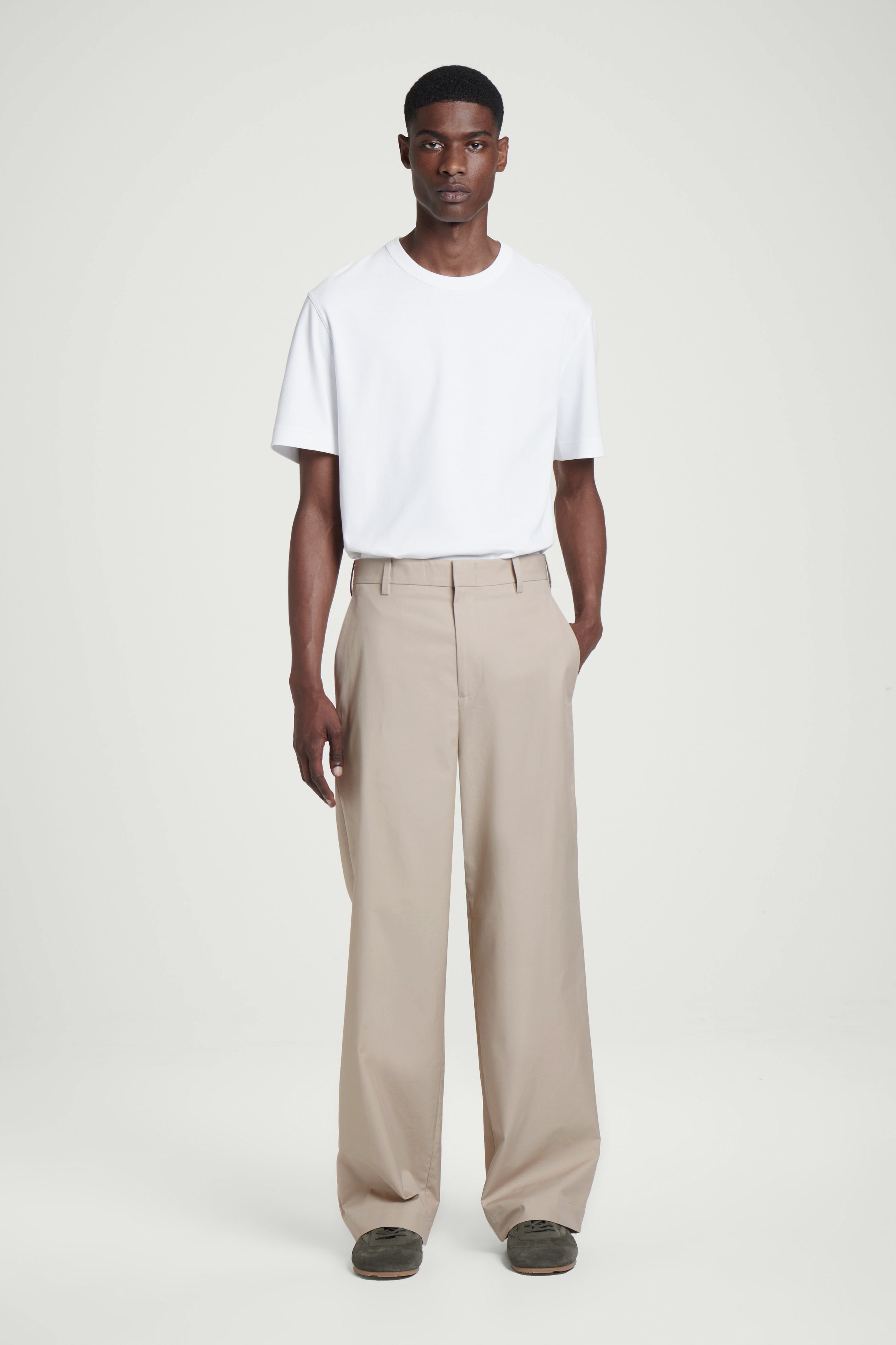 【MODERNIF】Willan Cotton Banding Wide Pants Cotton Hemp Stretch Wide-Leg Pant | EILEEN FISHER