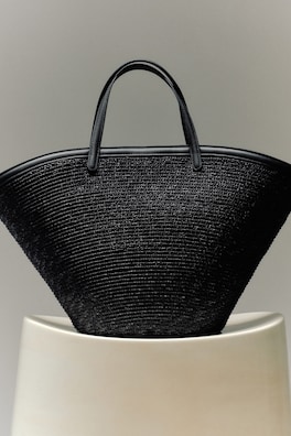 SALTWATER TOTE BAG - STRAW — BLACK 5