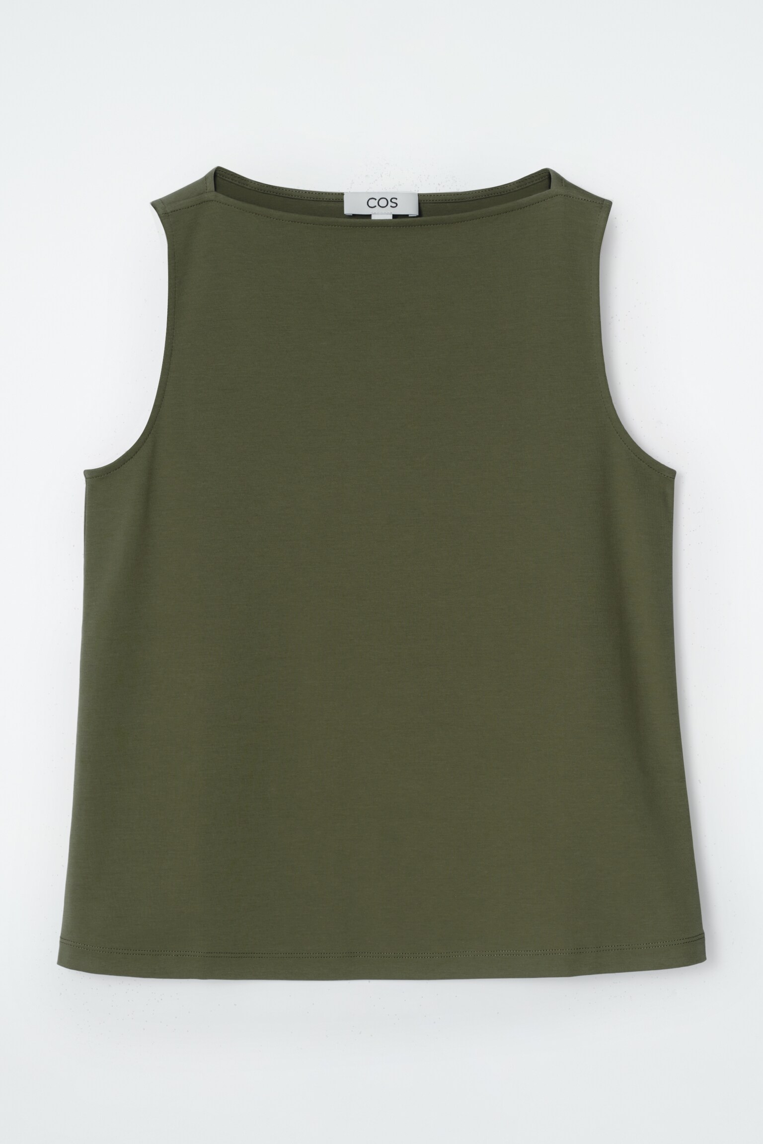 BOAT-NECK TANK TOP - KHAKI/IVORY / BROWN / STRIPED/NAVY - 2