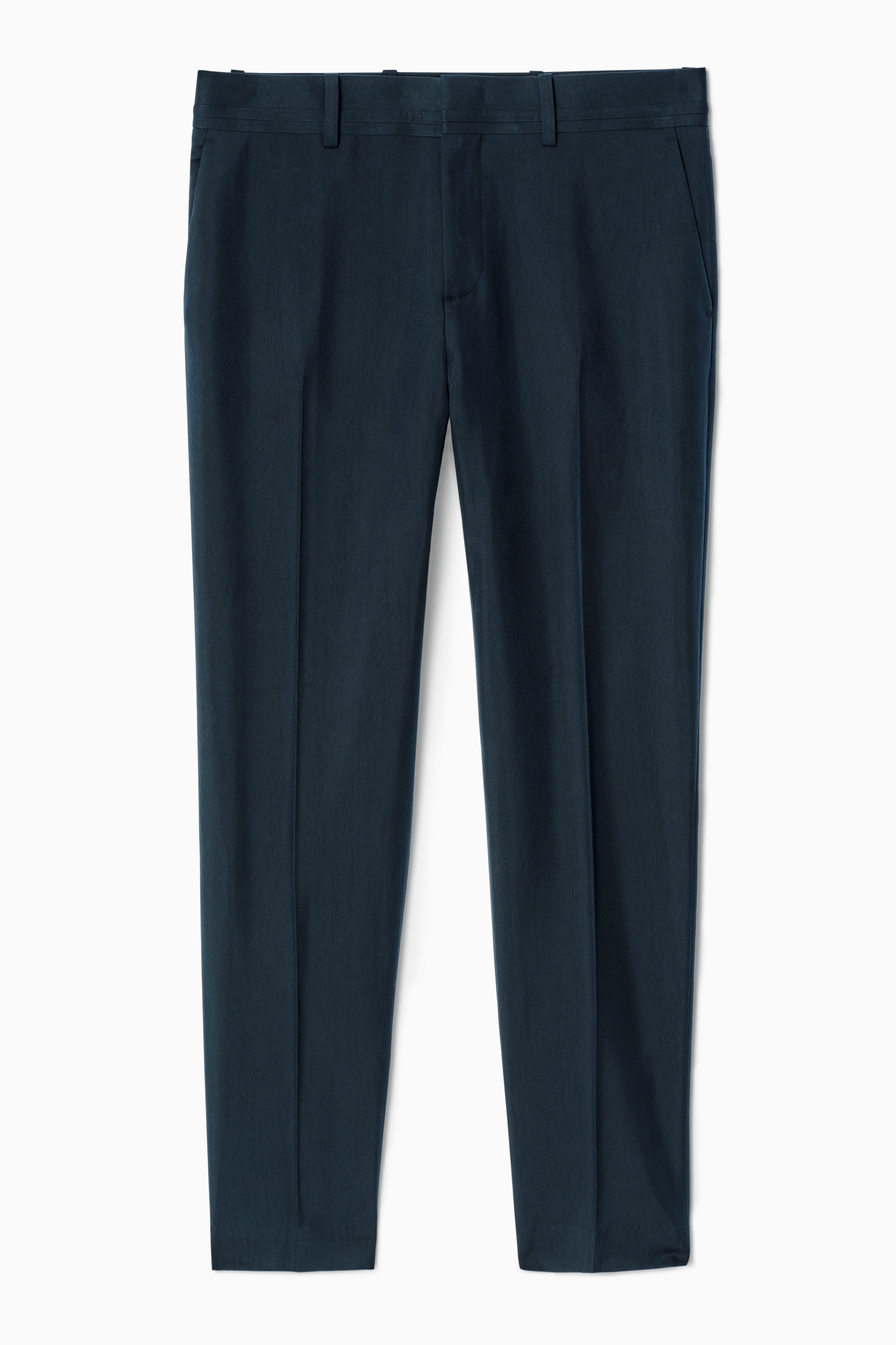 TAILORED STRAIGHT-LEG TROUSERS - NAVY/DARK GREEN