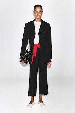 CROPPED FLARED PANTS — BLACK 1