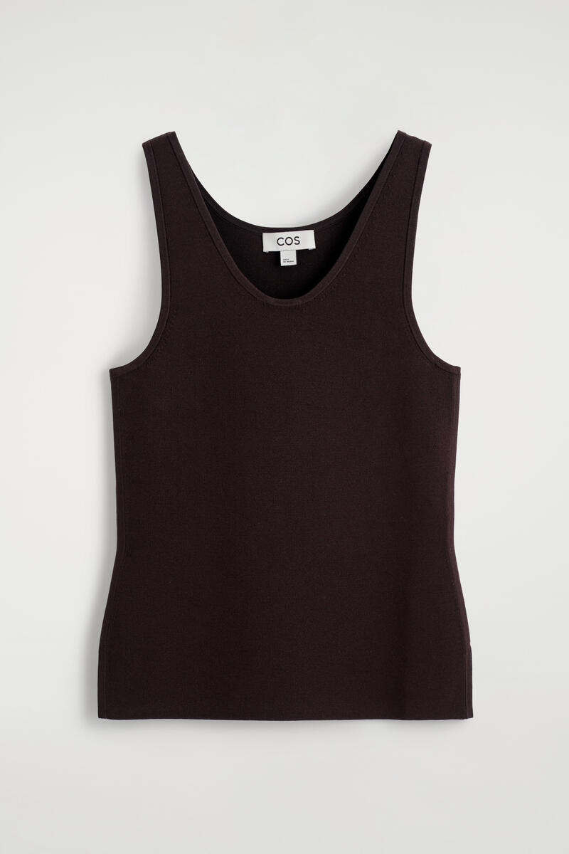 Knitted Scoop-Neck Tank Top