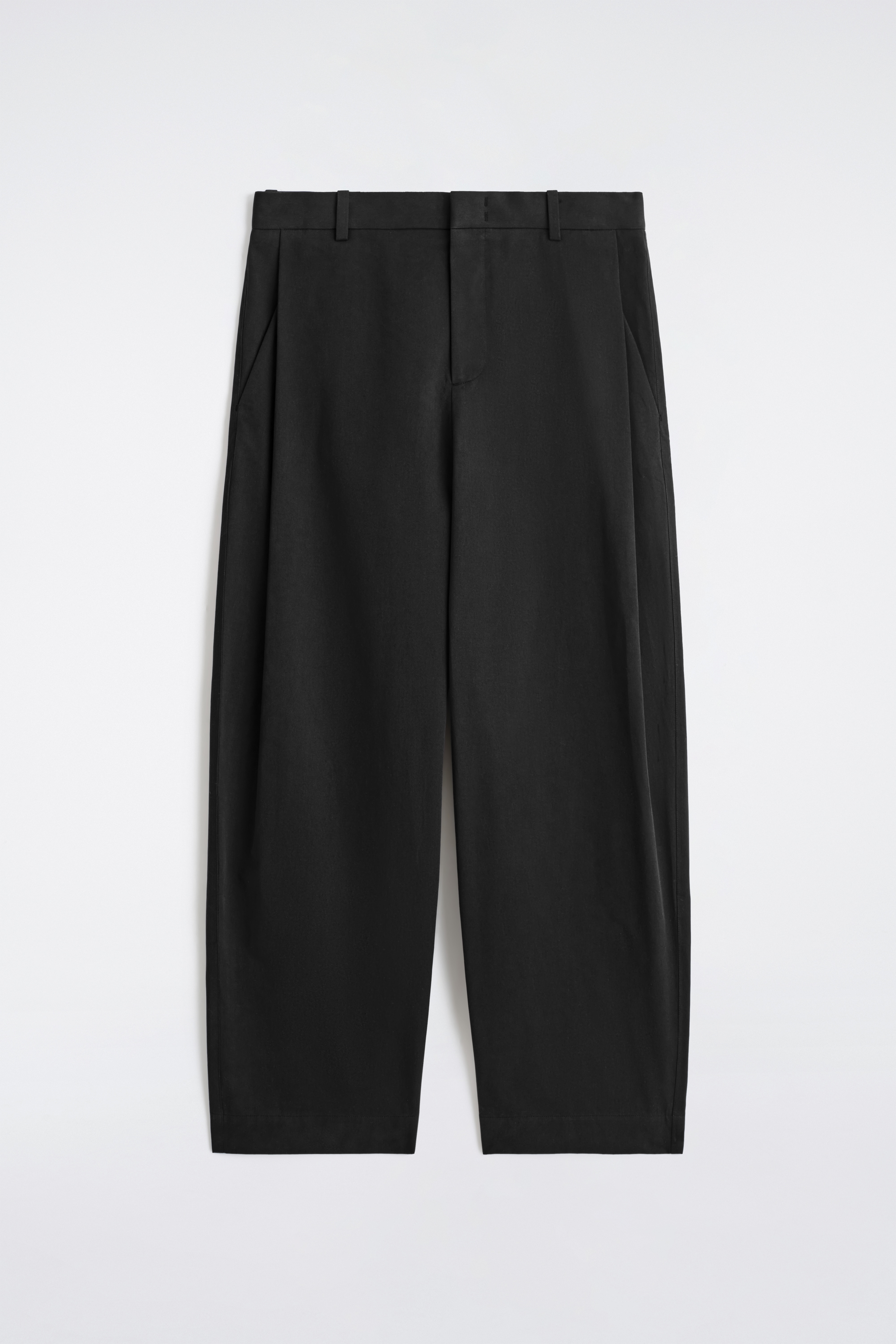 Bő szárú, redőzött pamut nadrág - FEKETE/Tengerészkék/SÖTÉTBARNA