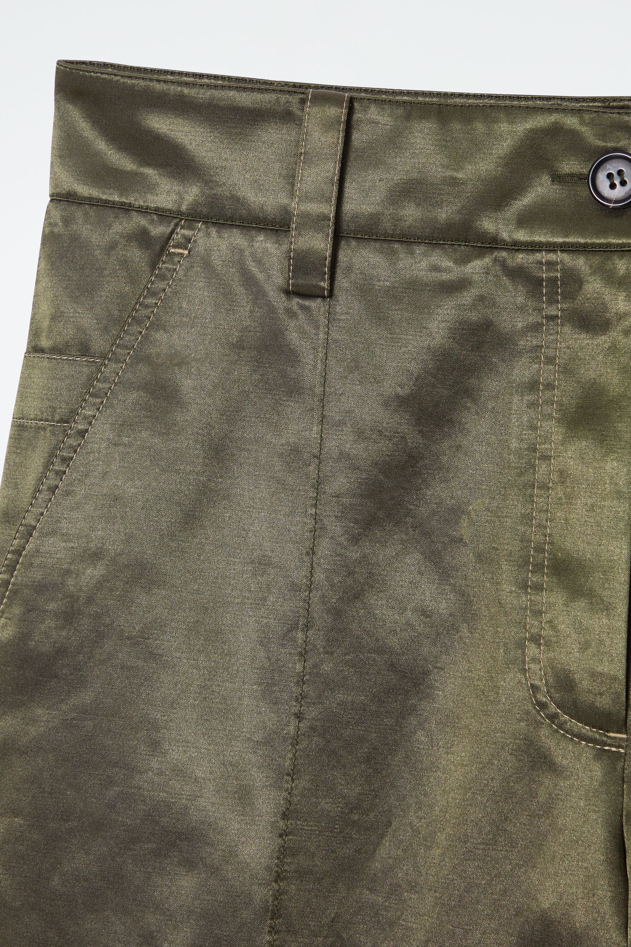 PINTUCKED SATIN UTILITY PANTS