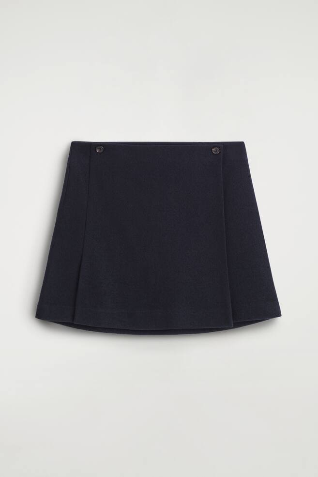 FUSTĂ MINI DIN LÂNĂ MERINO FIERBINTĂ - MARINĂ - 1