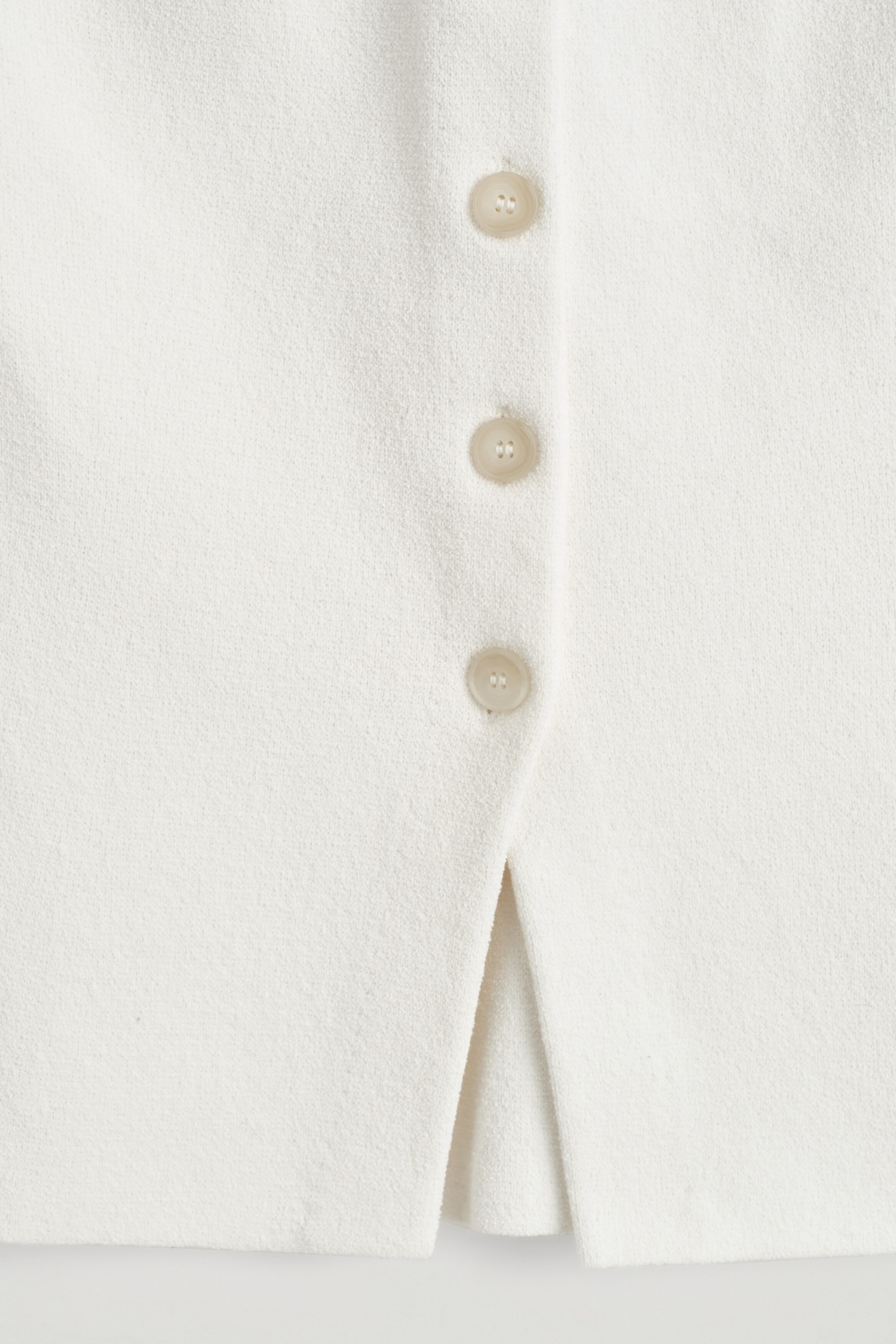COTTON-BLEND CREPE VEST — WHITE
