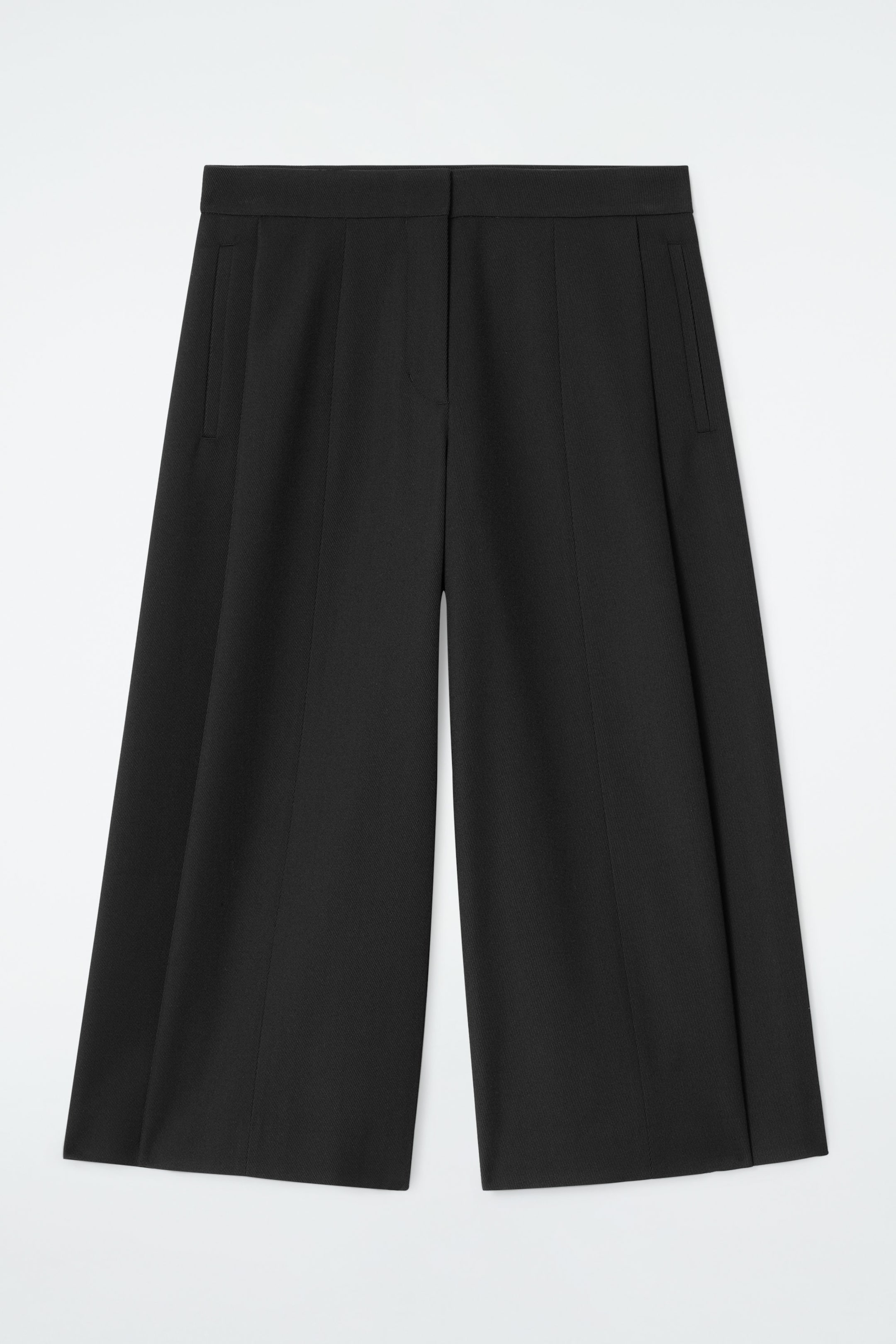CROPPED WOOL-BLEND WIDE-LEG PANTS