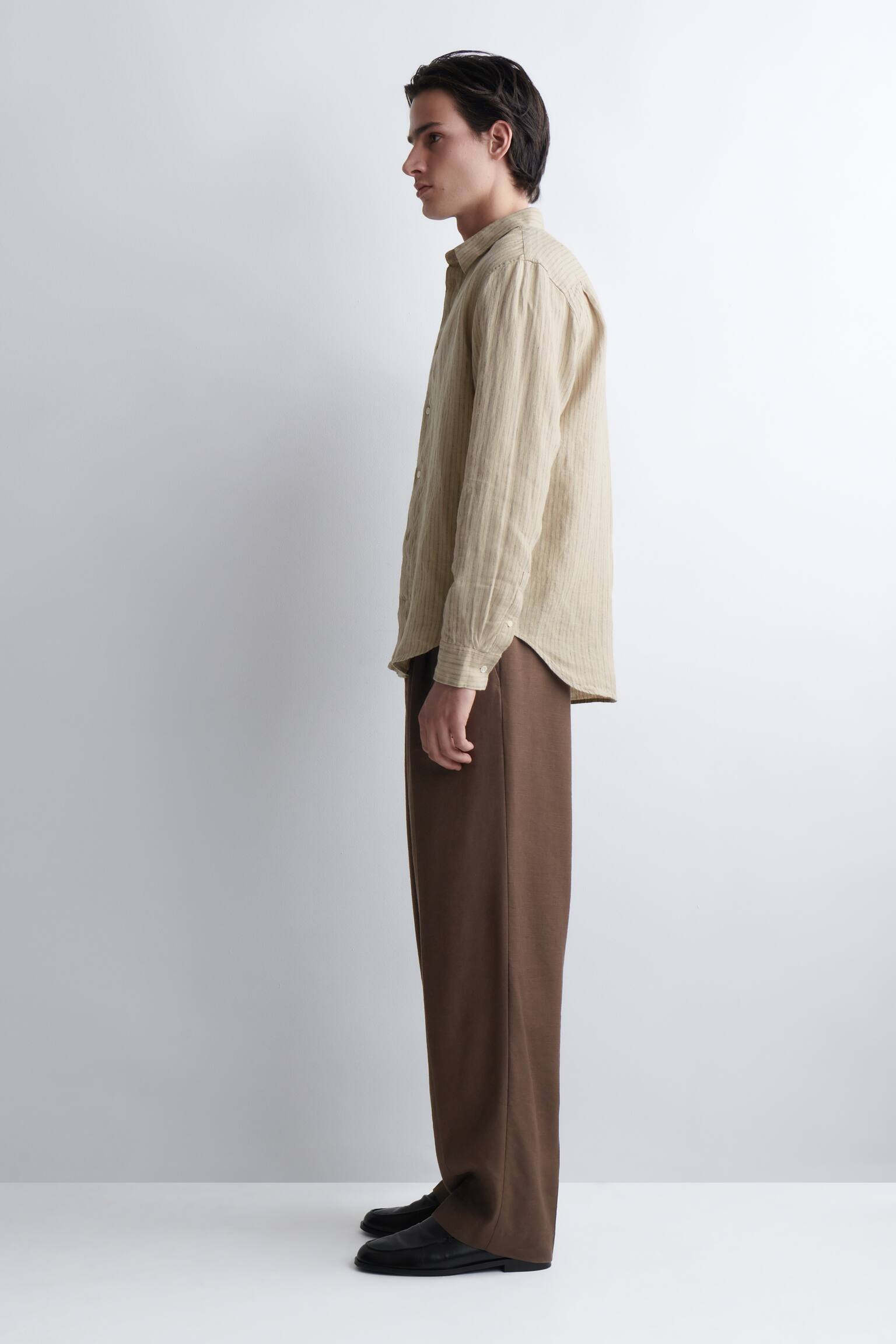 РИЗА ОТ ЛЕН С ШИРОКА КРОЙКА - БЕЖОВО / РАЙЕ/КАКИ/БЯЛ / ЖЪЛТ / РАЙЕ/ТЪМНОСИН/БЯЛО - 4