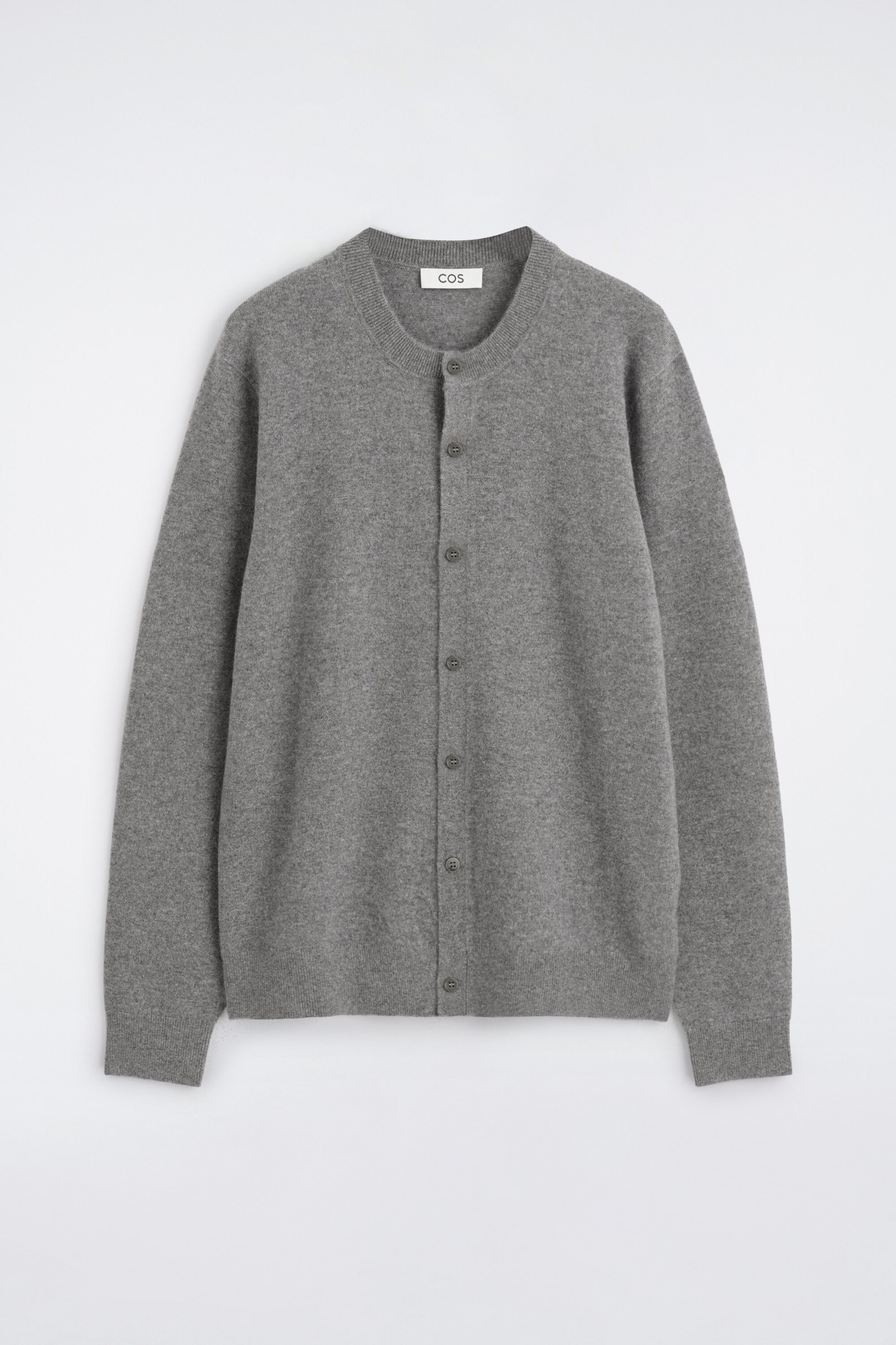 PURE CASHMERE CREW-NECK CARDIGAN