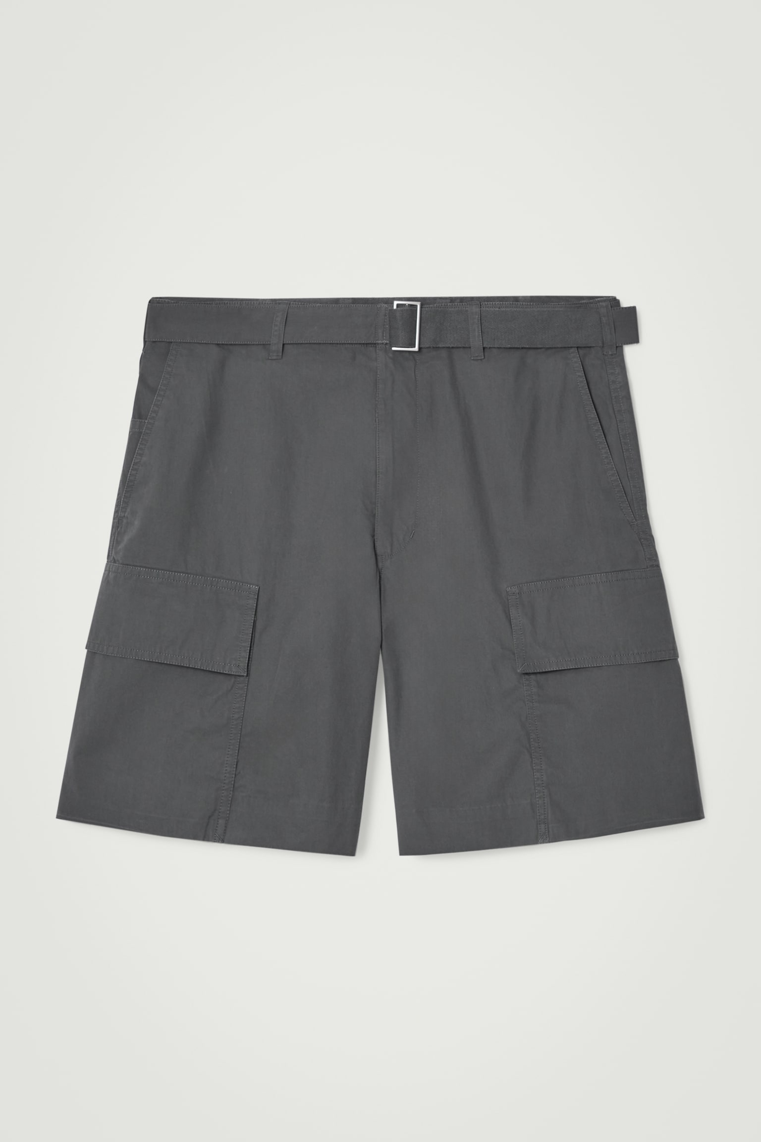 BELTED CARGO SHORTS - GREY