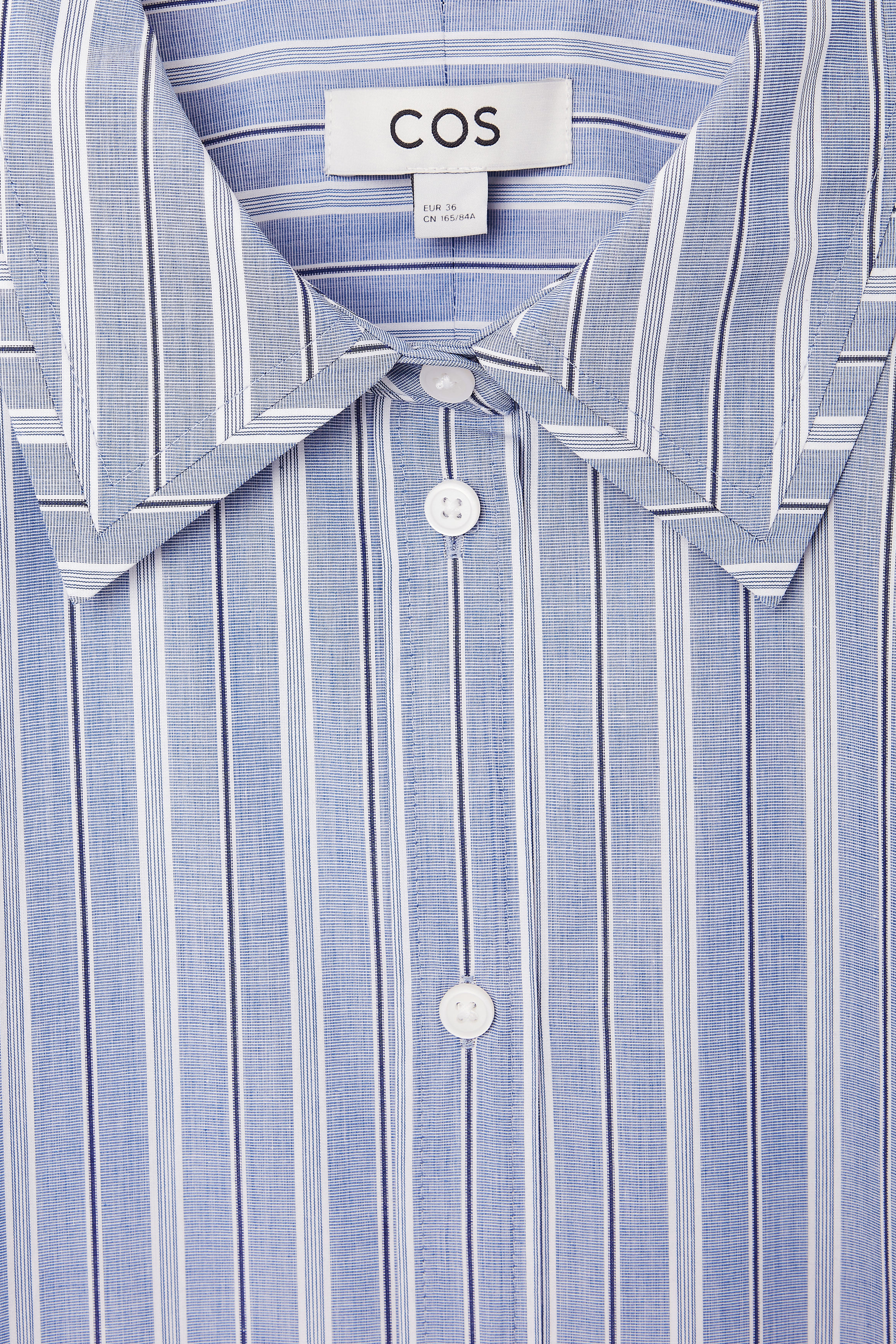 mideal frill stripe tunic shirt /ネイビー