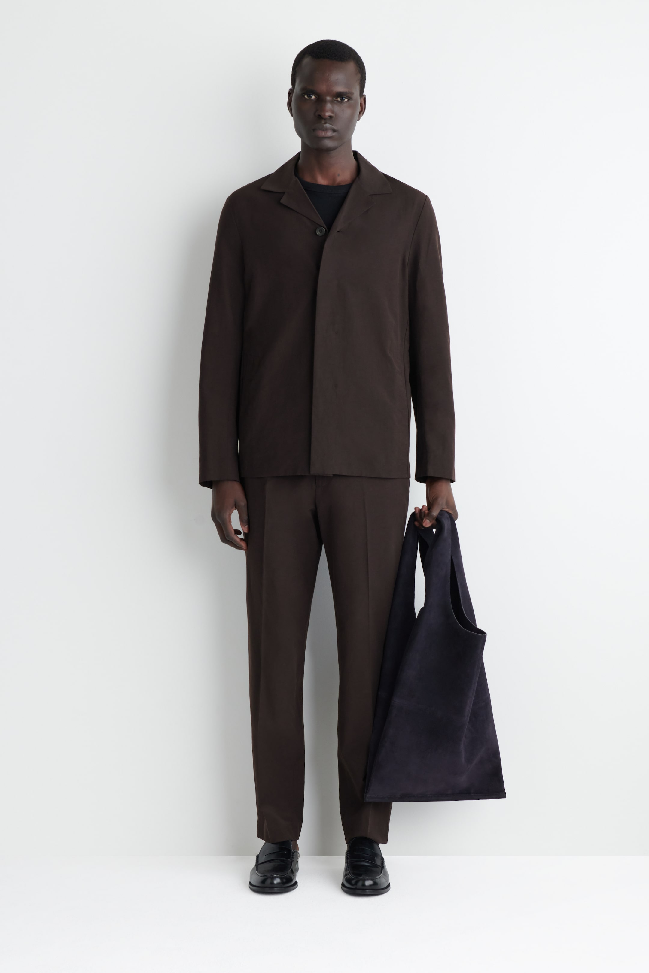 Visualizza immagine più grande: BORSA TOTE SLOUCHY IN PELLE SCAMOSCIATA - BLU NAVY - UOMO | H&M IT 1