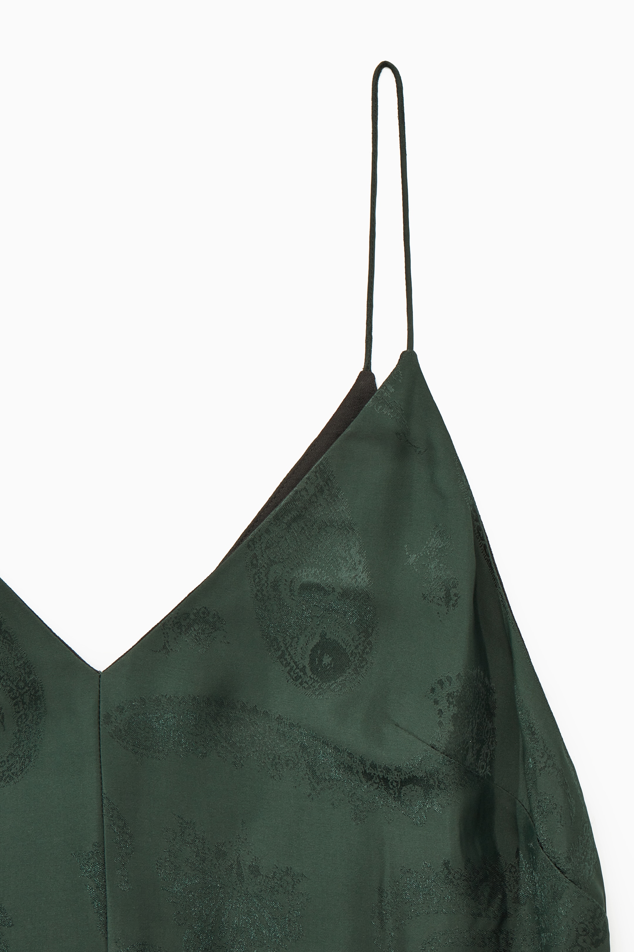 View larger image: TIERED PAISLEY-JACQUARD SILK MAXI DRESS - DARK GREEN / PAISLEY - Ladies | H&M GB 2
