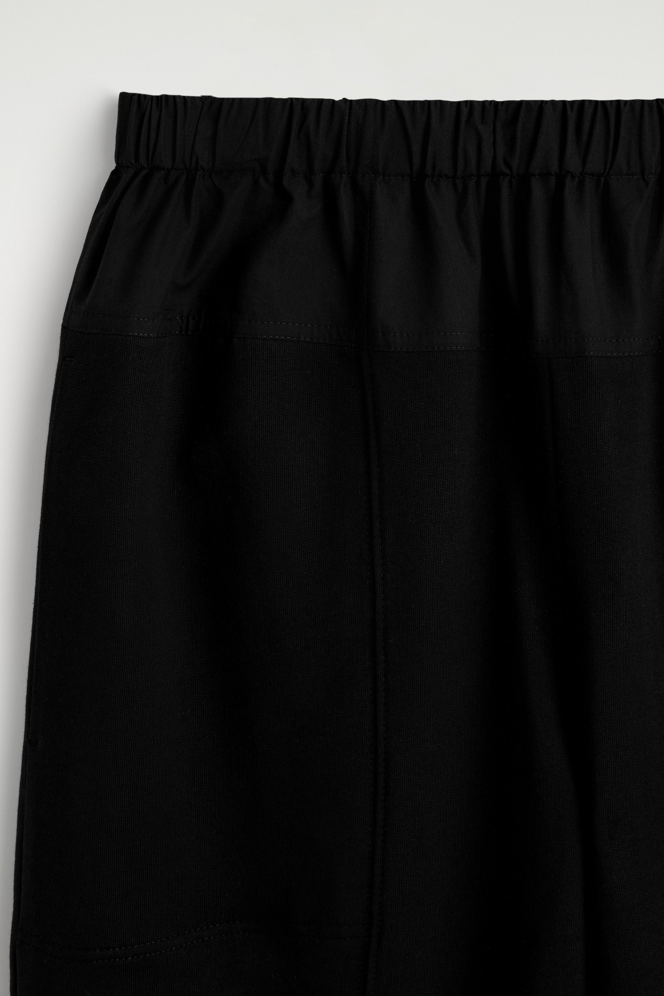 POPLIN-PANELLED JERSEY TROUSERS