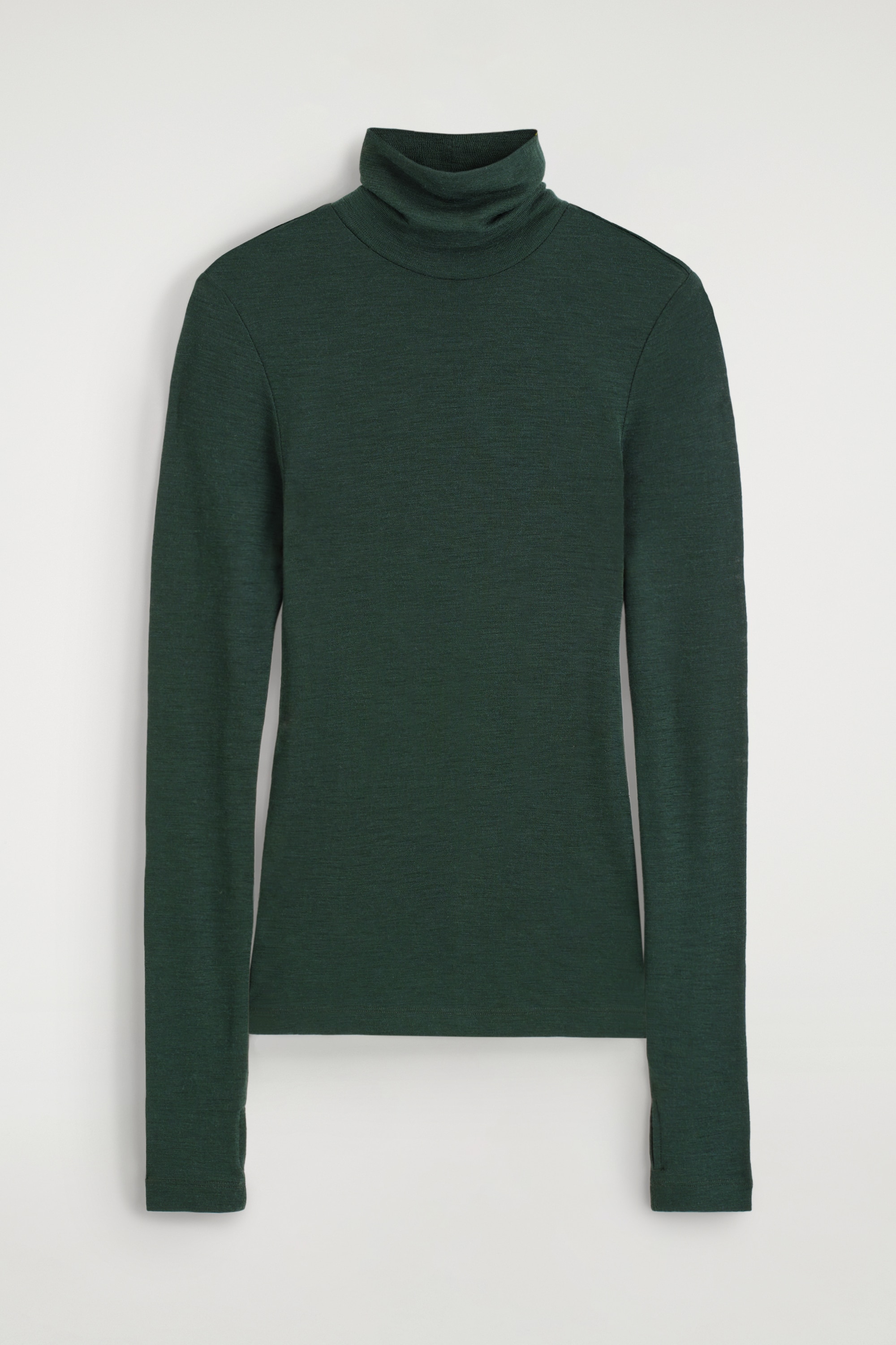 Blusa de gola alta em lã merino - Verde escuro/Creme/Roxo