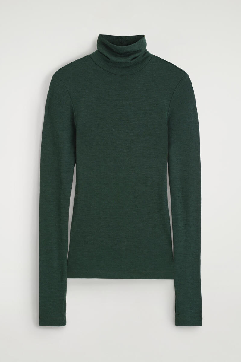 Merino Wool Turtleneck Top