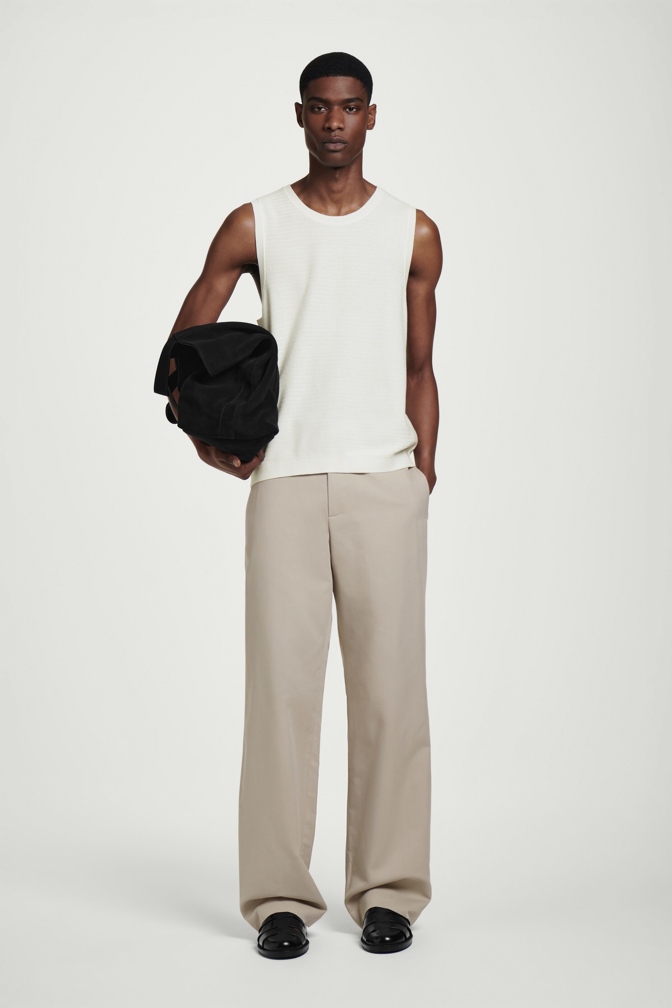 View larger image: TEXTURED KNITTED COTTON TANK TOP - OFF-WHITE - Men | H&M GB 5