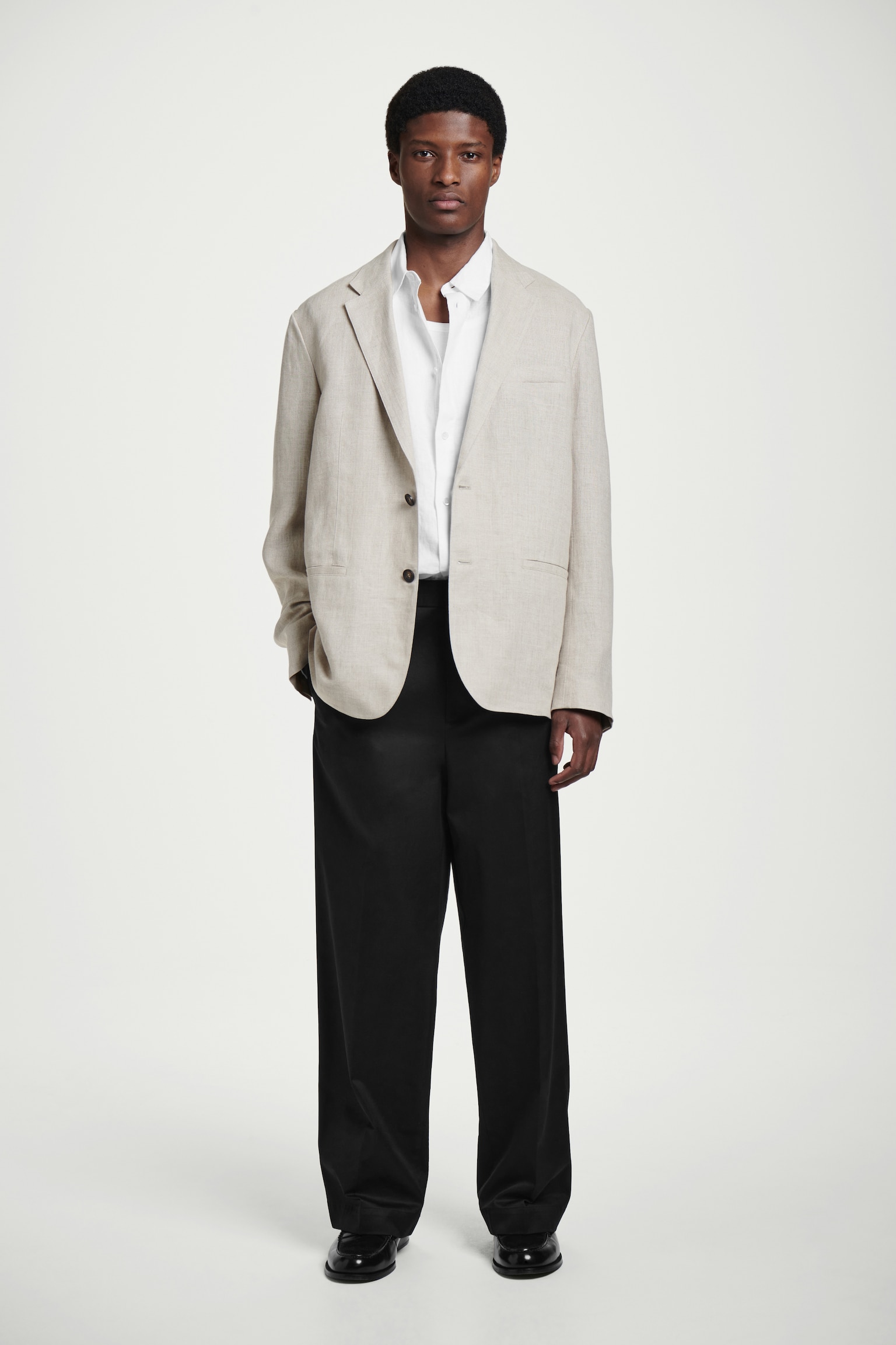 CAMISA DE LINO RELAXED FIT - BLANCO/AZUL MARINO/BEIGE/RAYAS/AZUL CLARO/NEGRO - 6