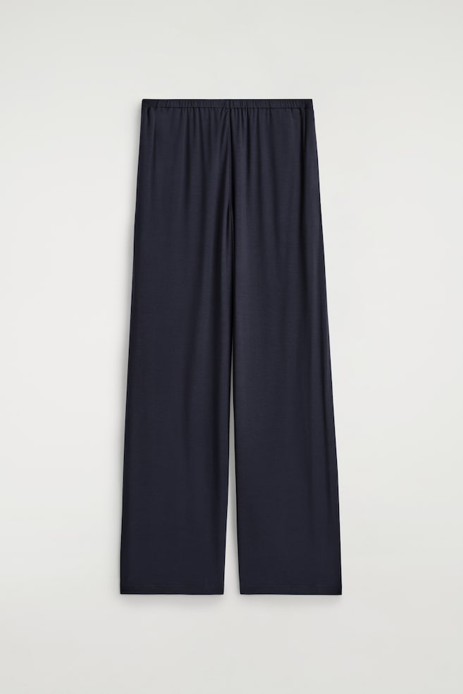FLIESSENDE JERSEYHOSE MIT WEITEM BEIN - NAVYBLAU - 1